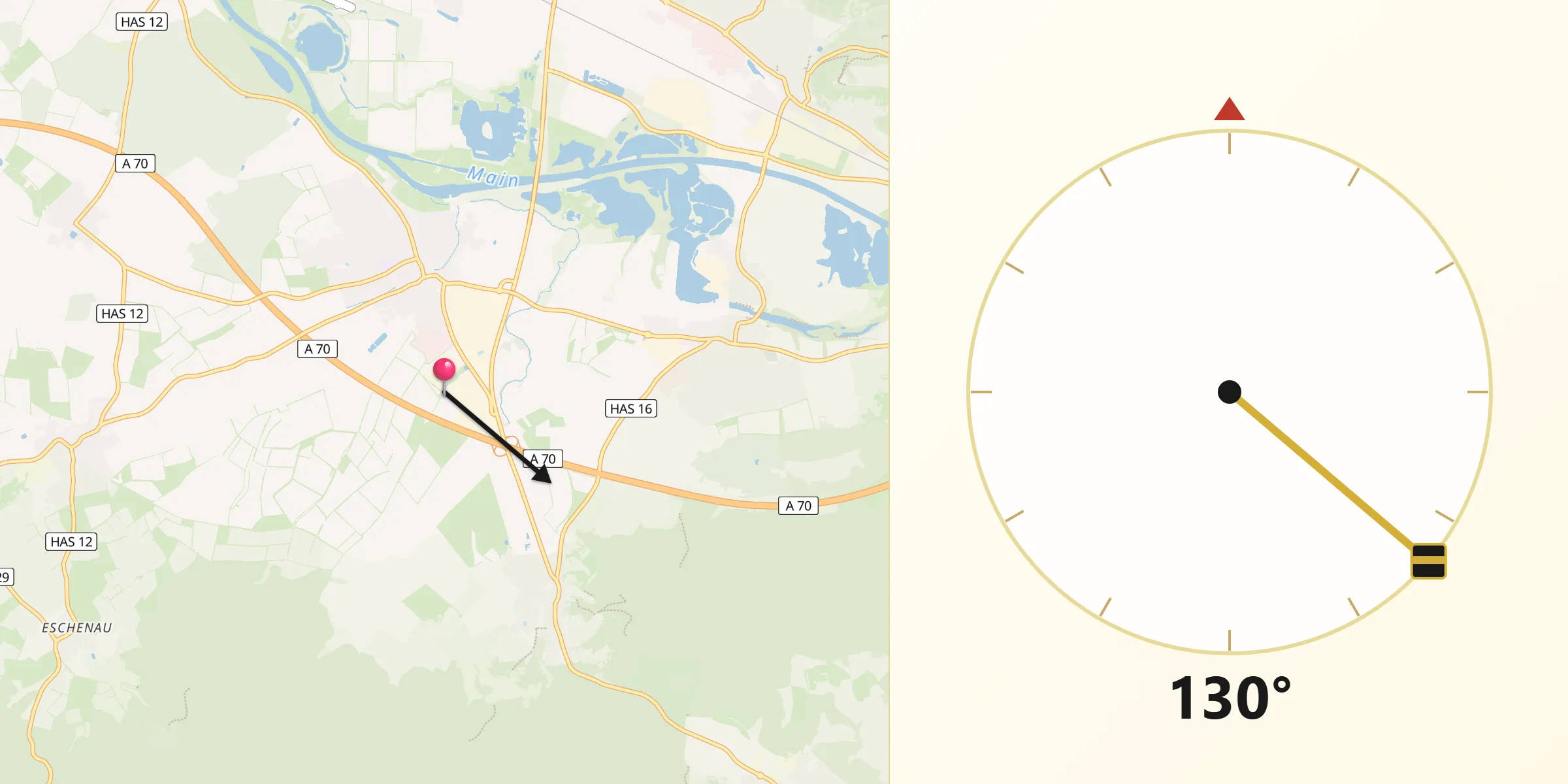 Qibla-Richtung von Knetzgau
