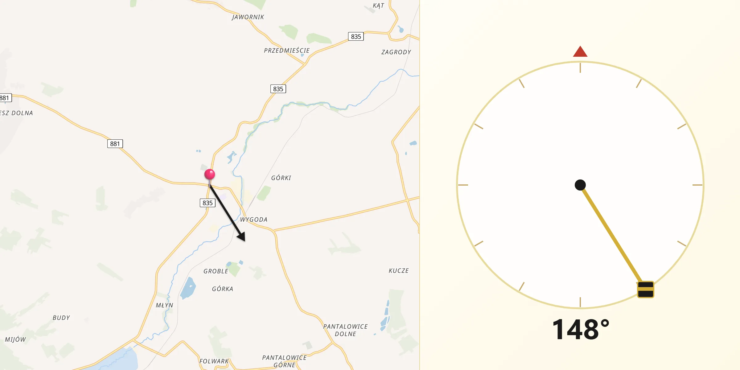 Kierunek Qibla z Kańczuga