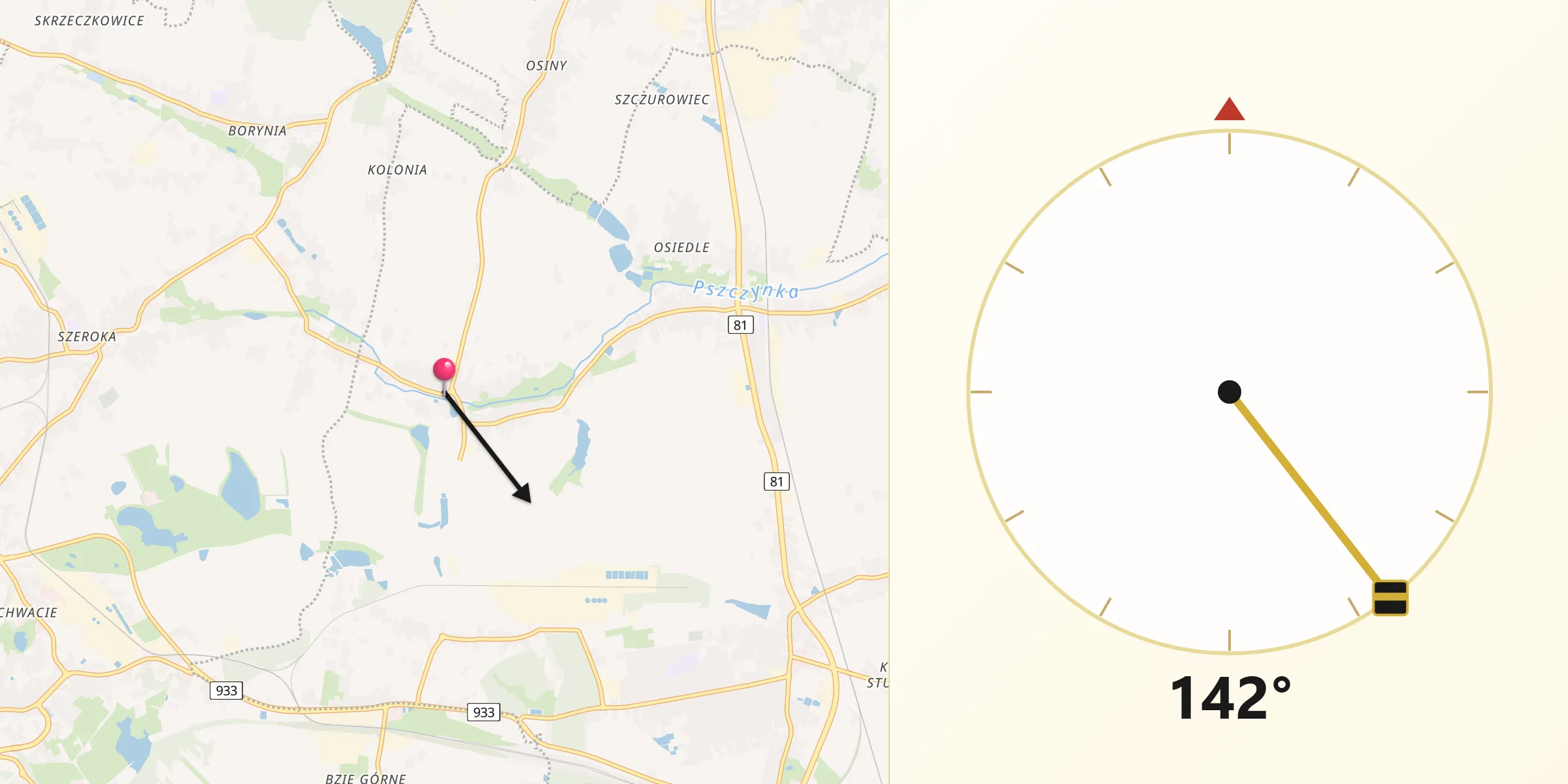 Kierunek Qibla z Krzyżowice
