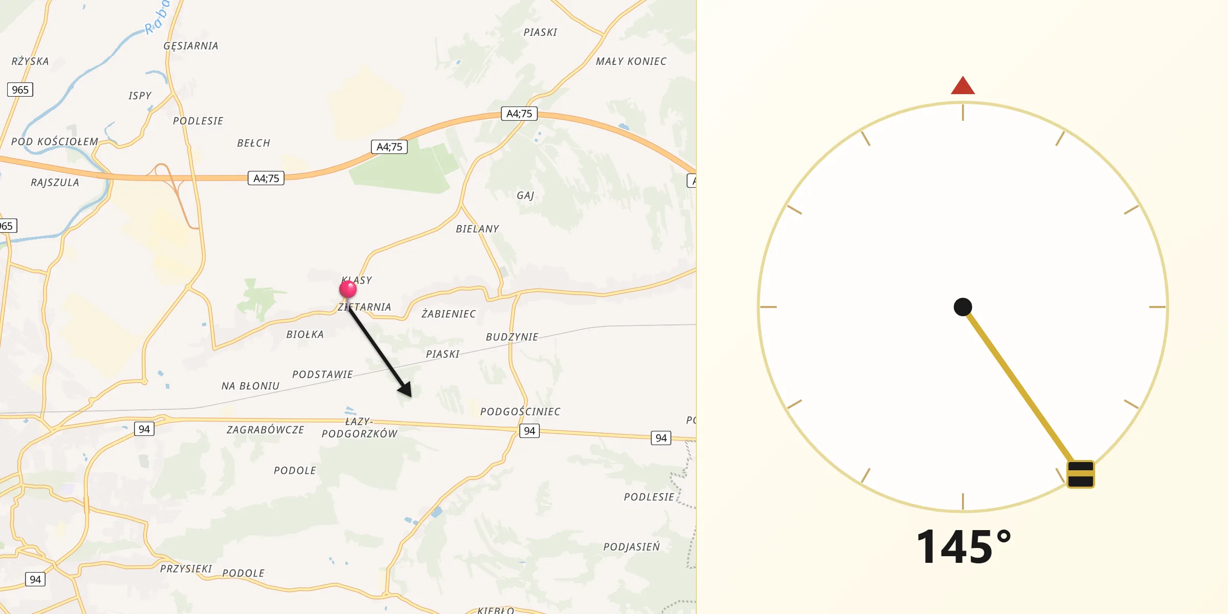Kierunek Qibla z Krzeczów