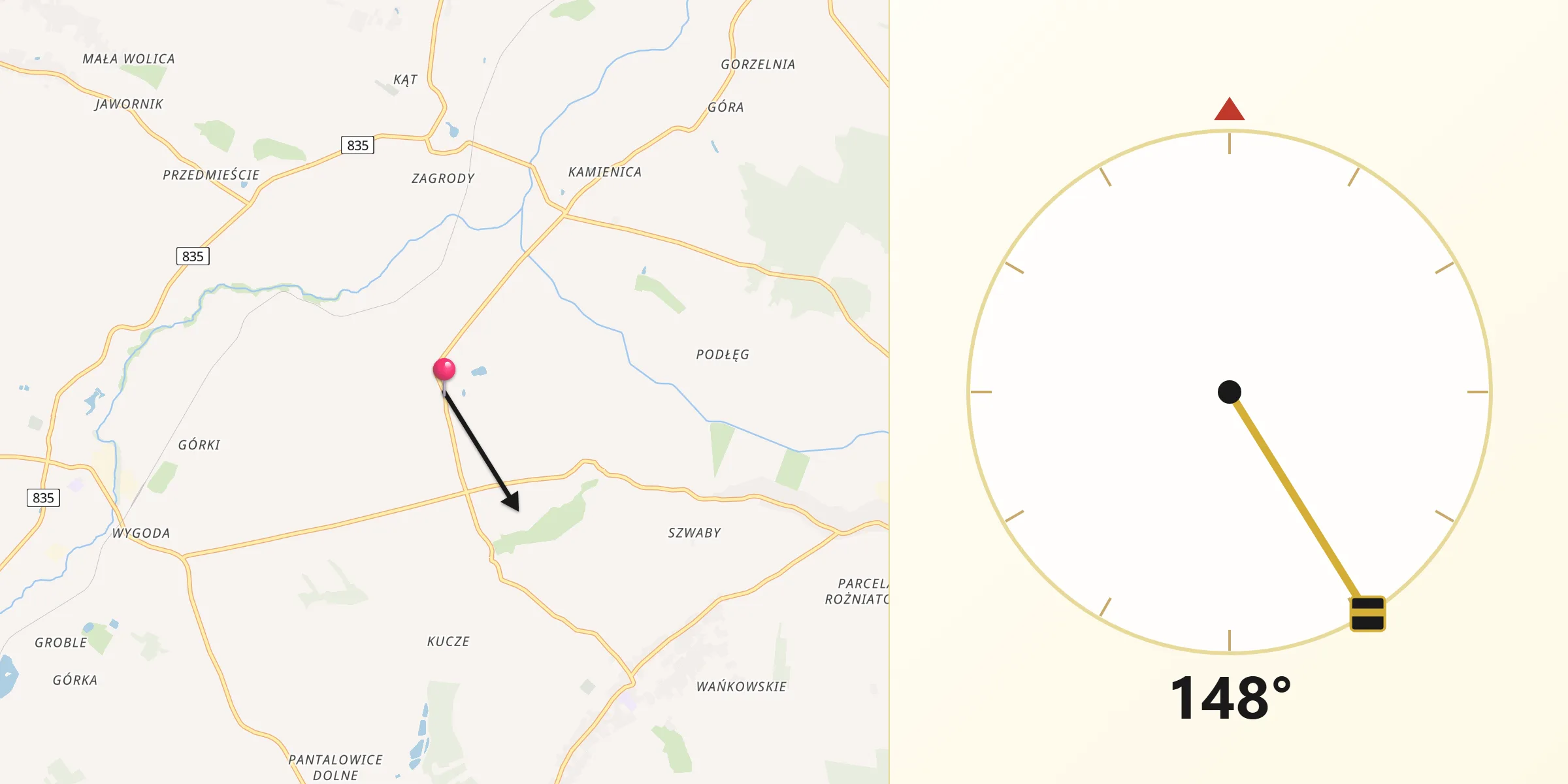Kierunek Qibla z Krzeczowice