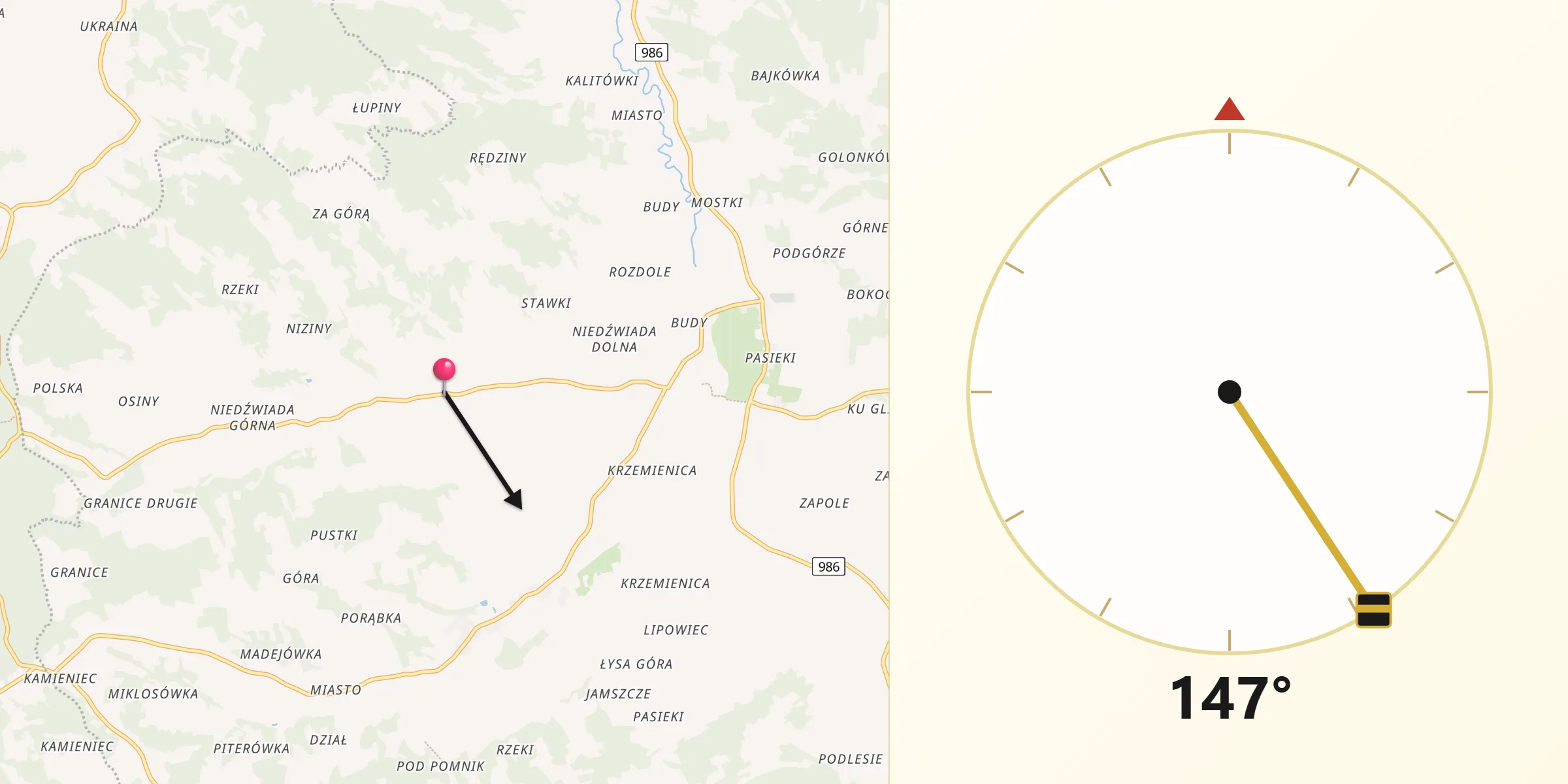 Kierunek Qibla z Niedźwiada