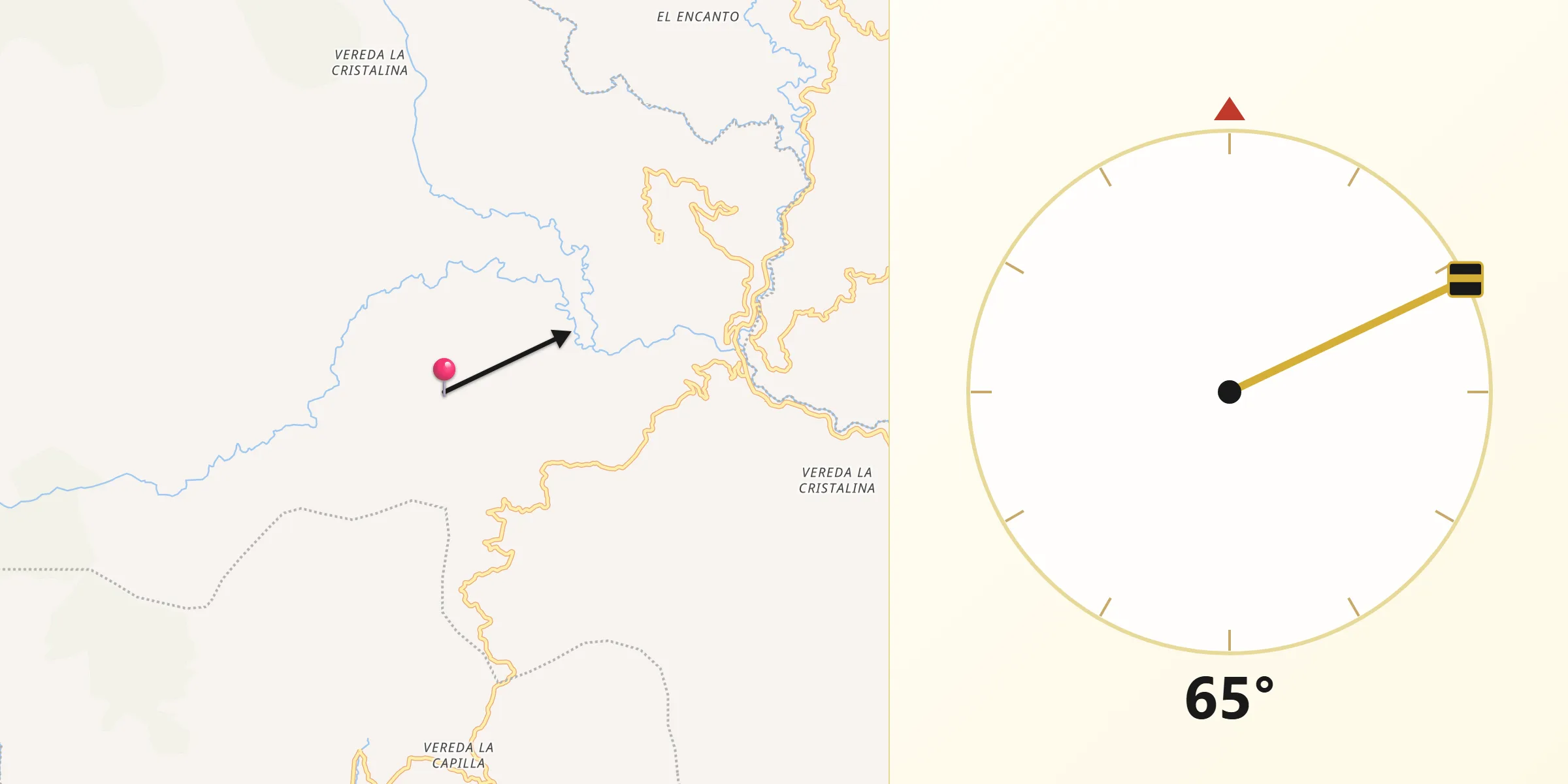 Dirección de la Qibla desde Santuario