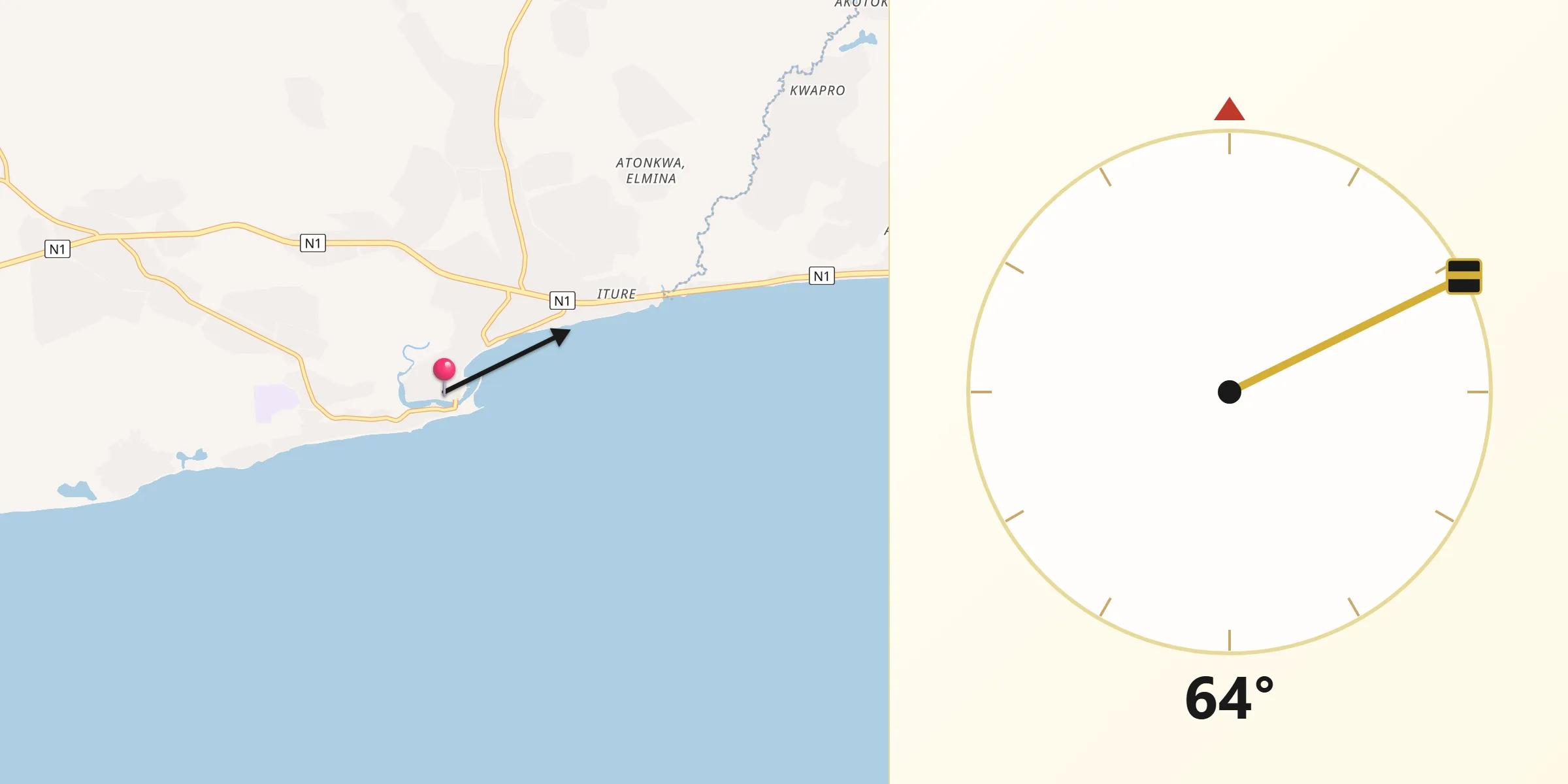 Alkibla daga Elmina zuwa Makka