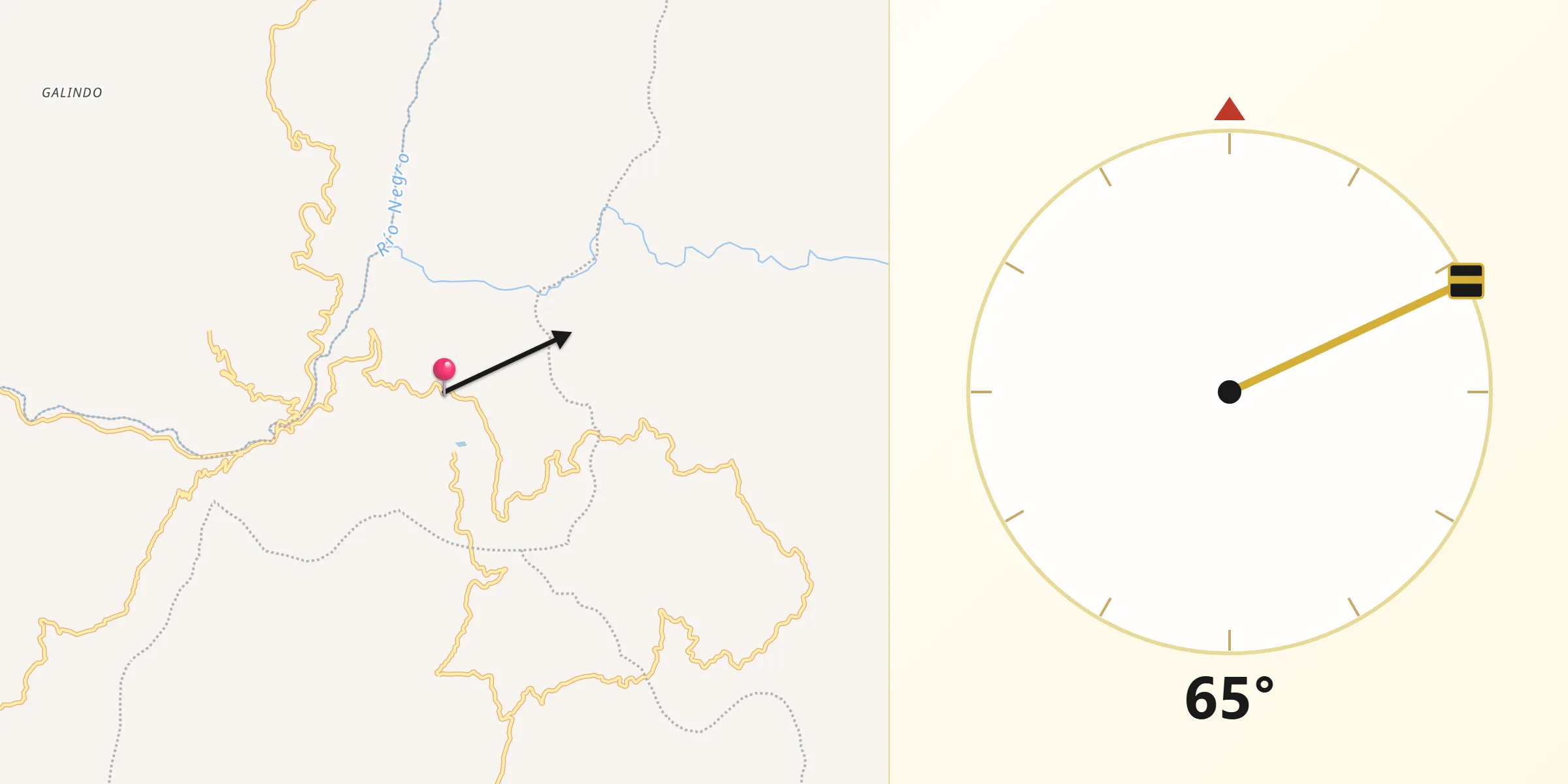 Dirección de la Qibla desde Nimaima