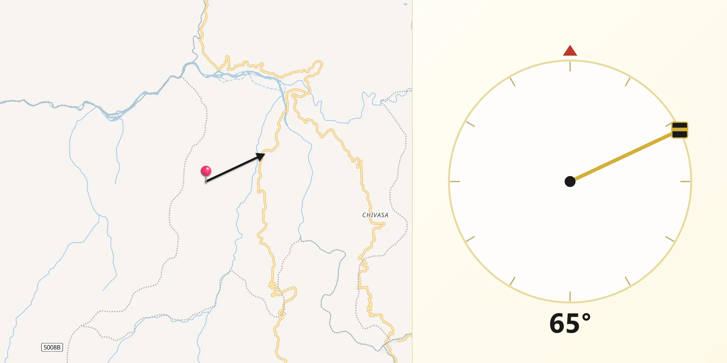 Dirección de la Qibla desde Útica