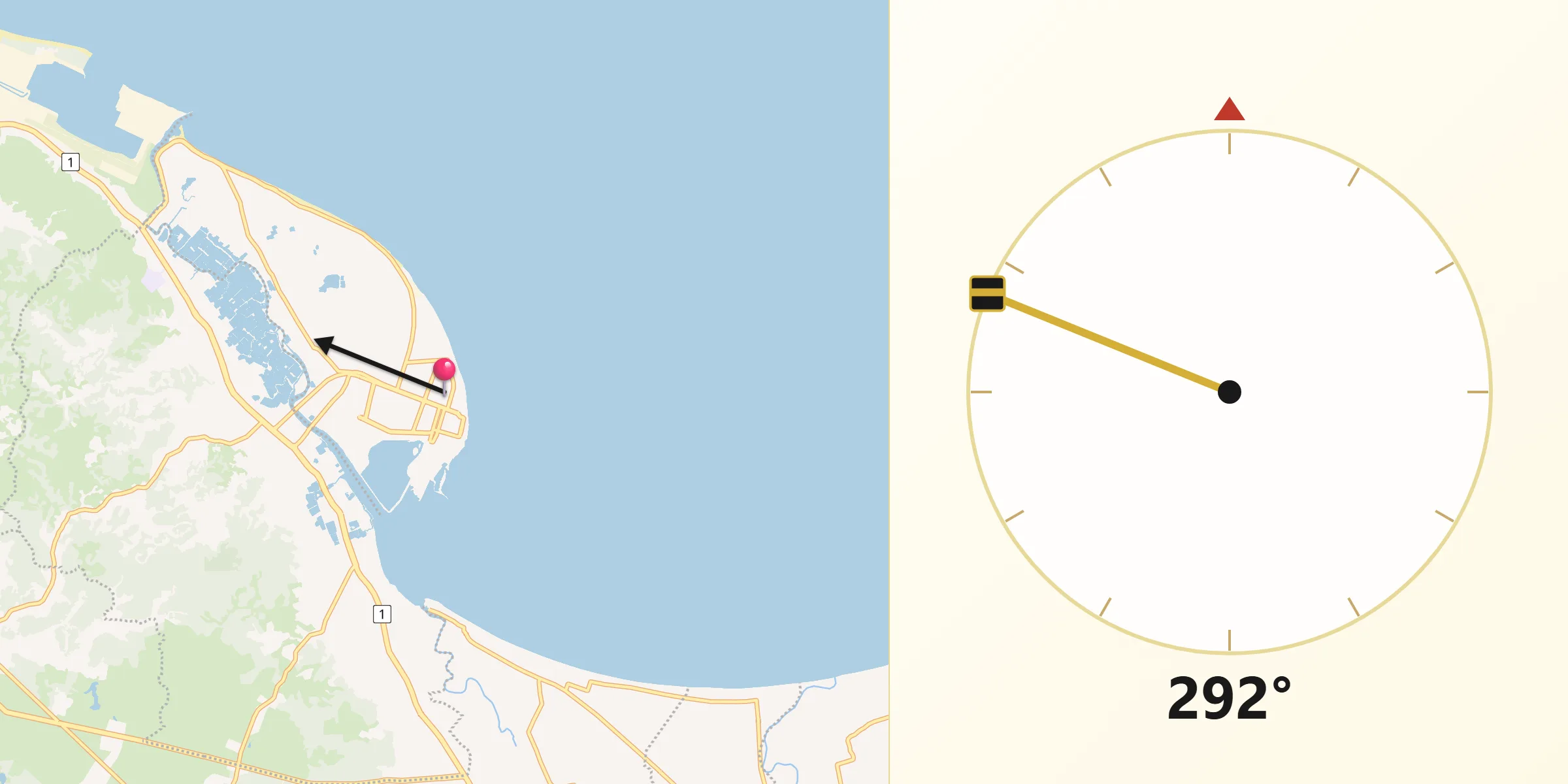 Direction vers la Qibla depuis Lhokseumawe