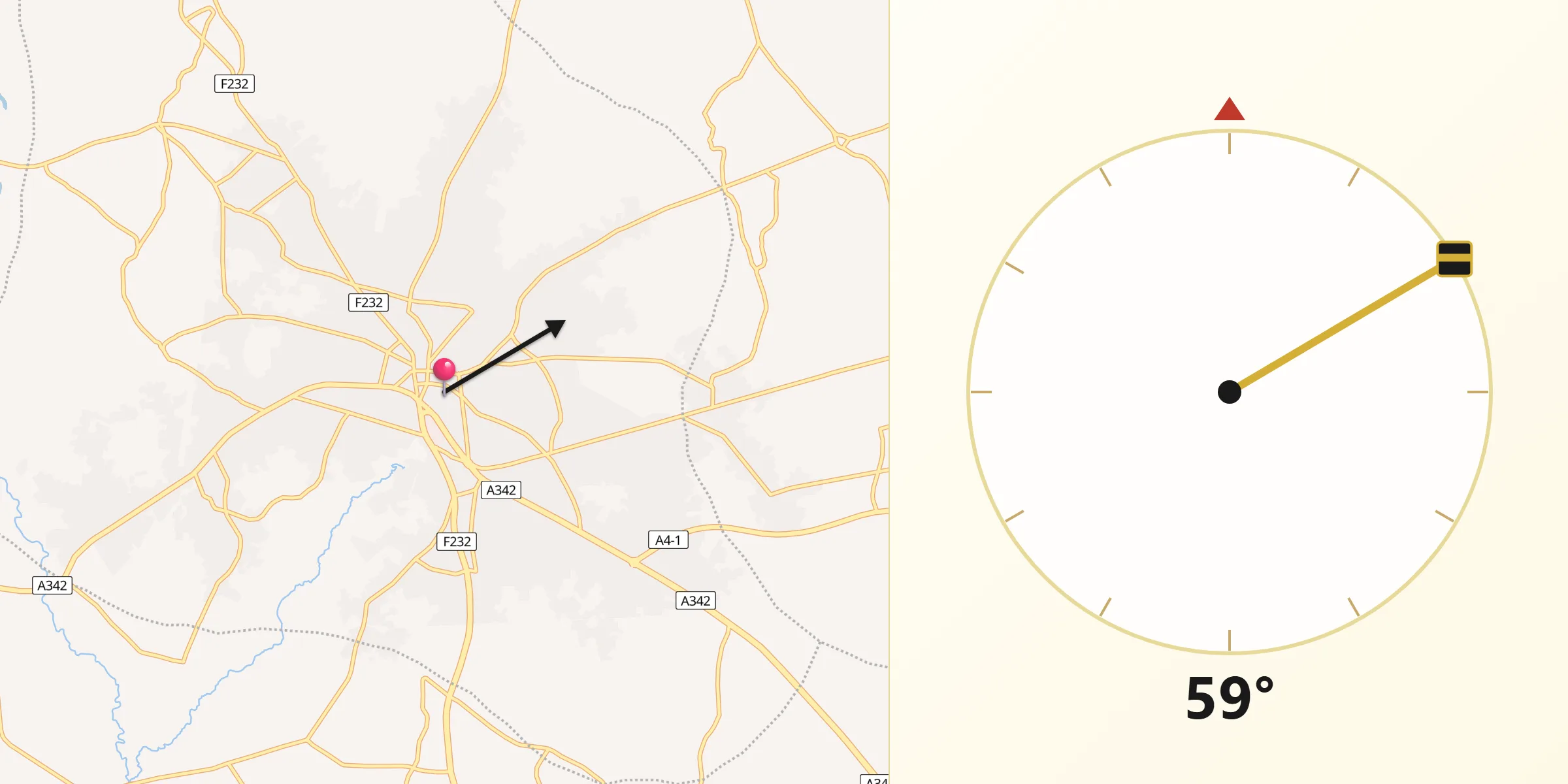 Qibla Direction from Ikot Ekpene