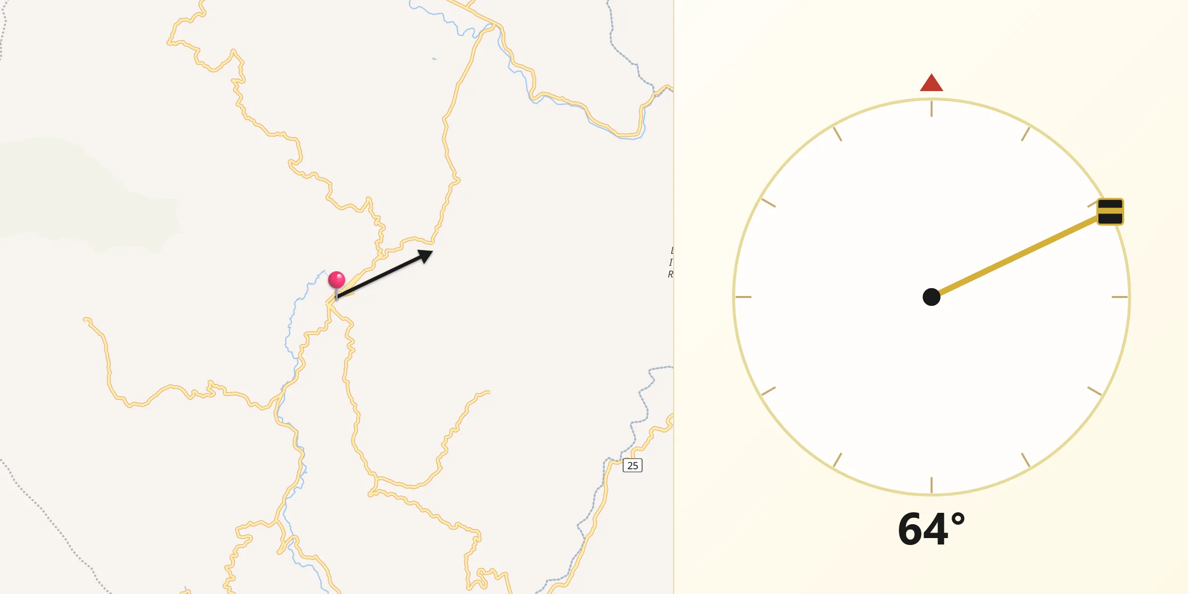 Dirección de la Qibla desde Belén de Umbría
