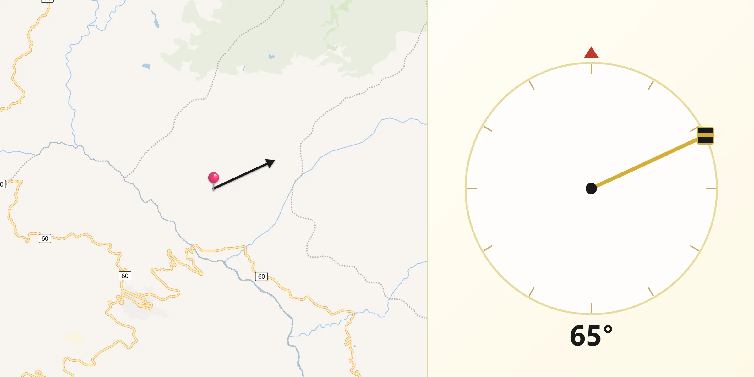 Dirección de la Qibla desde Berbeo