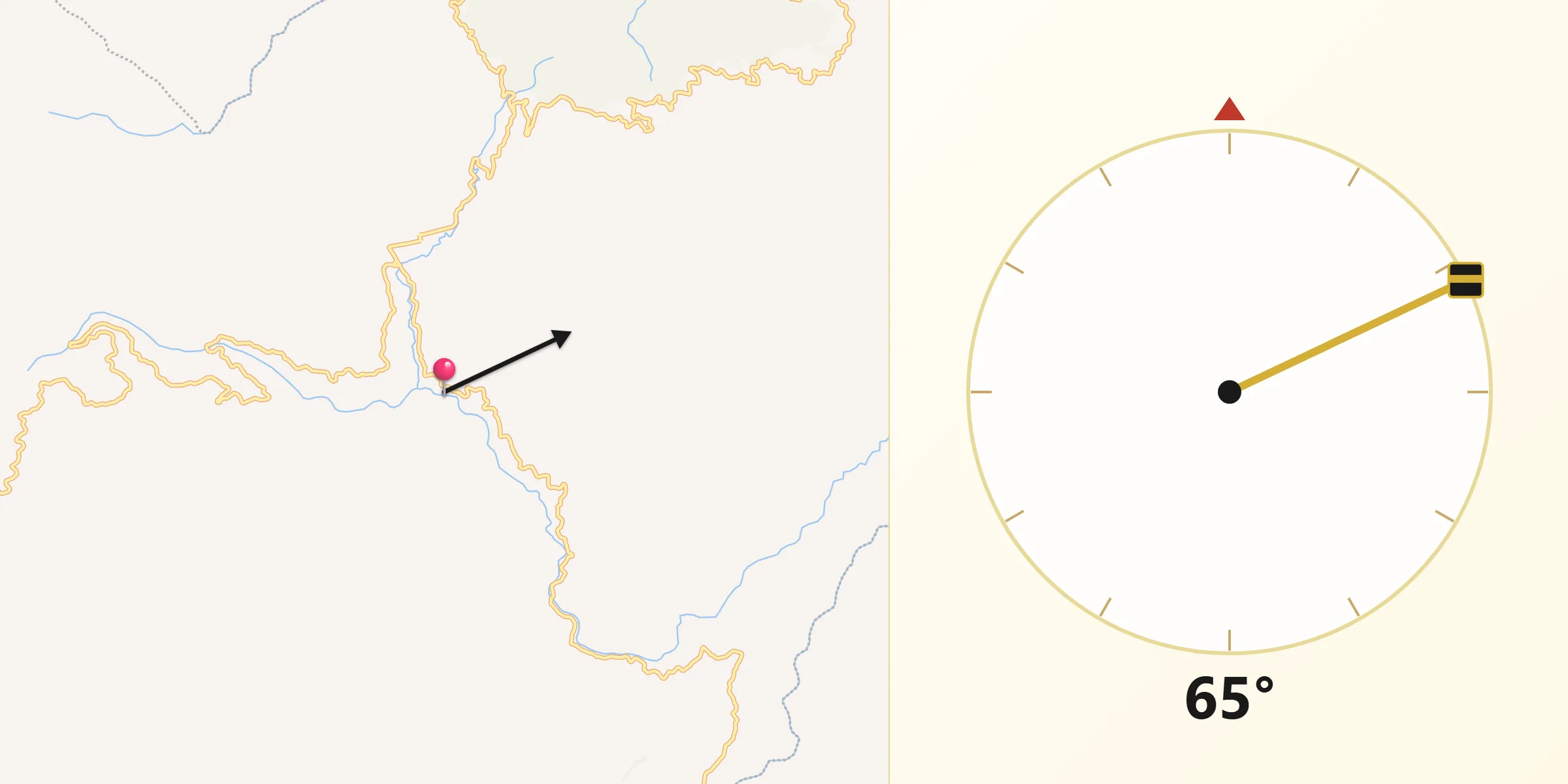 Dirección de la Qibla desde Manzanares