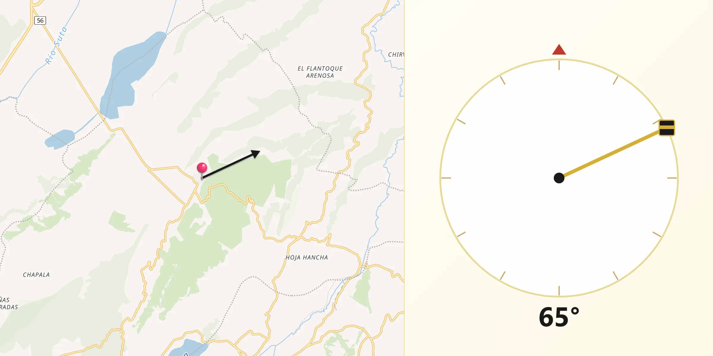 Dirección de la Qibla desde Cucunubá