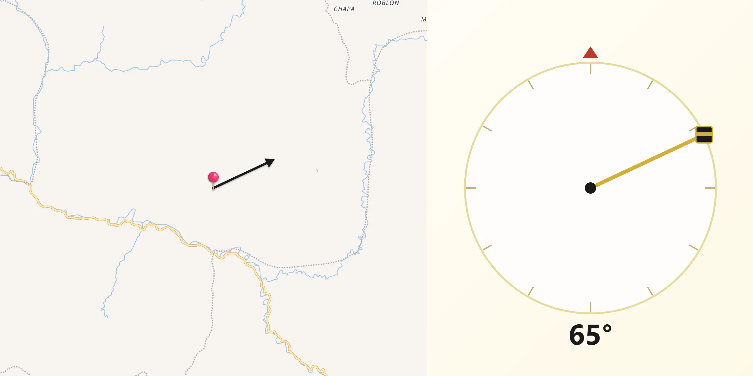 Dirección de la Qibla desde El Peñón