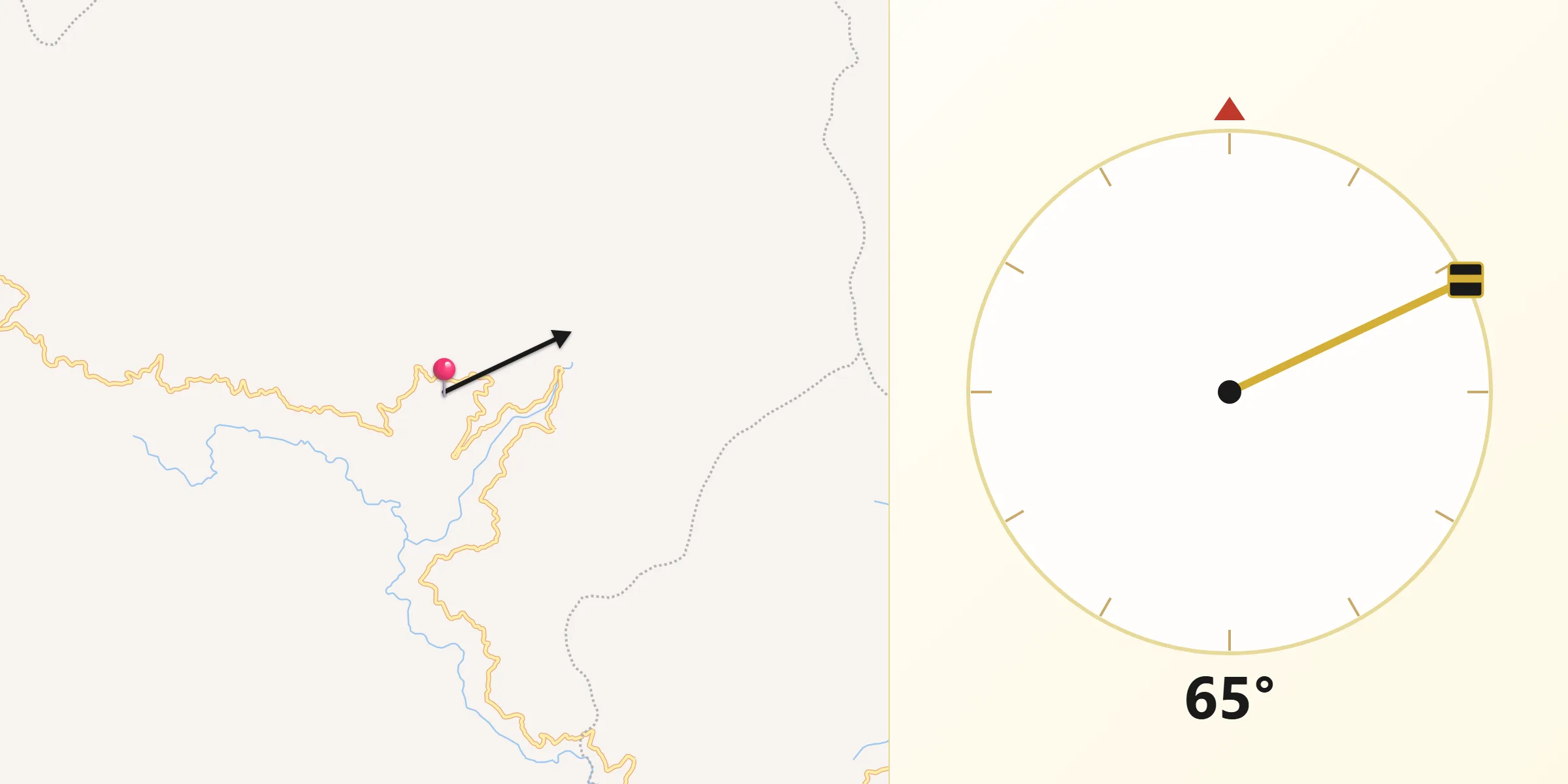 Dirección de la Qibla desde Marulanda