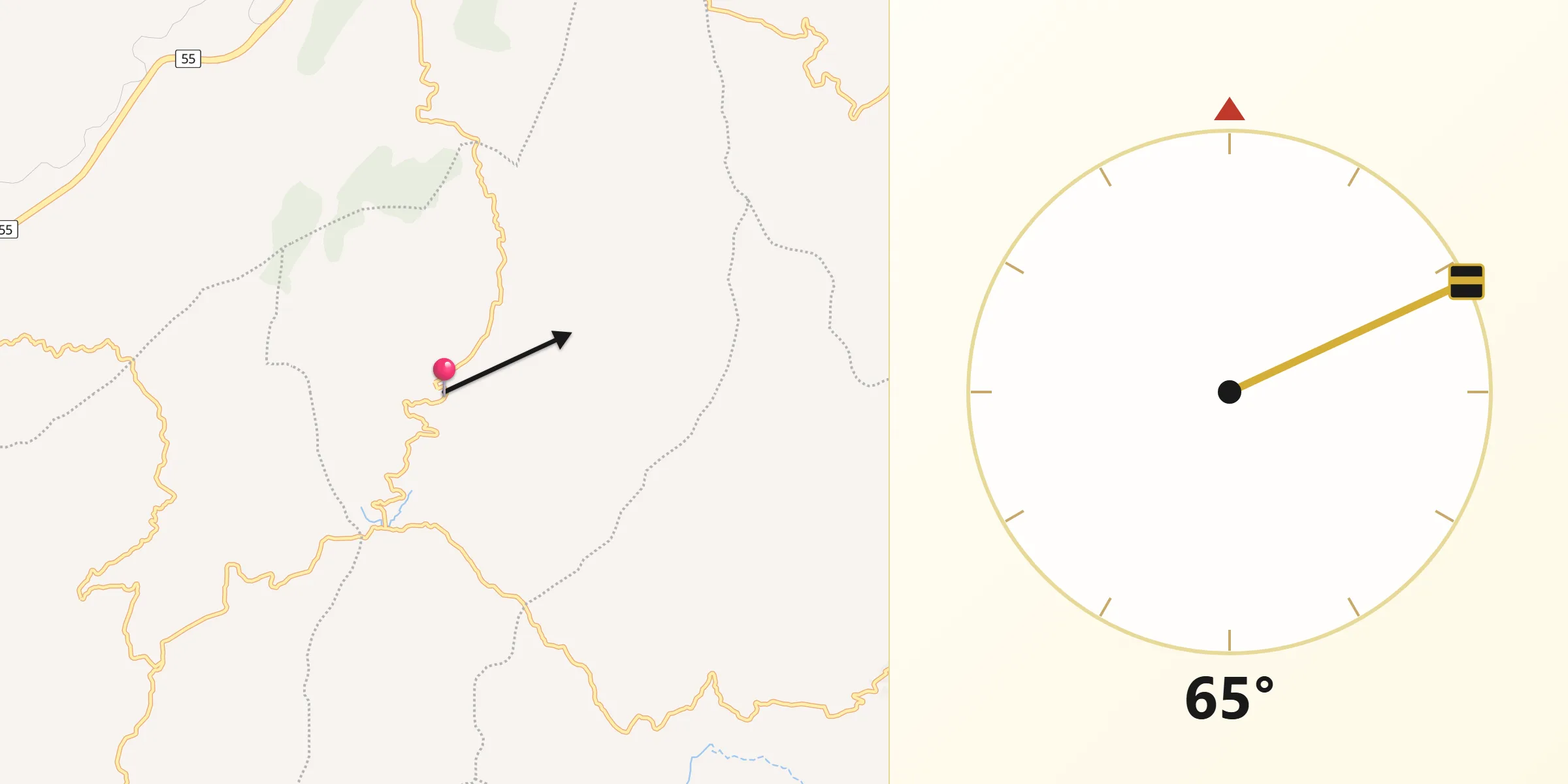 Dirección de la Qibla desde Nuevo Colón
