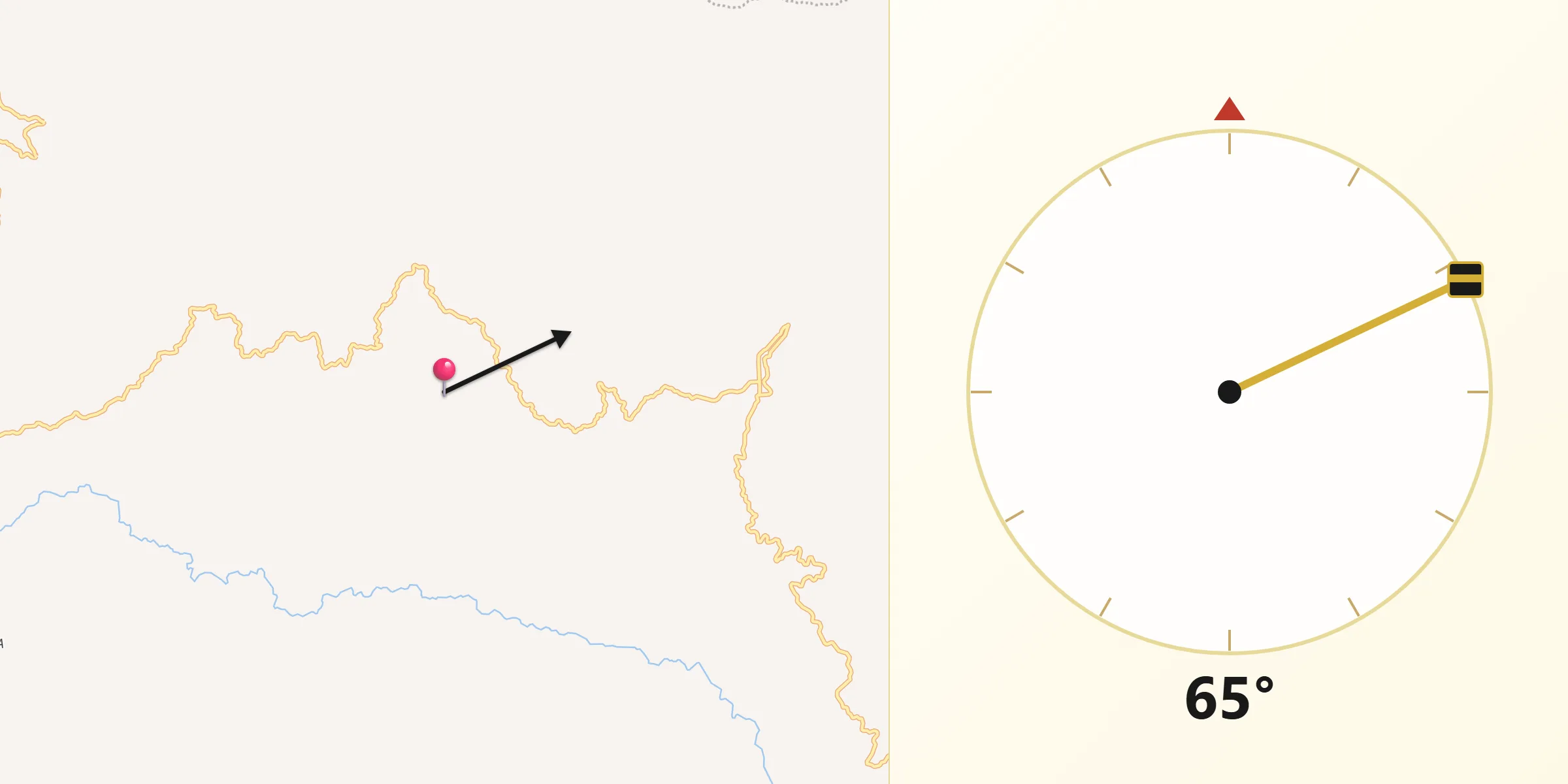 Dirección de la Qibla desde Salamina