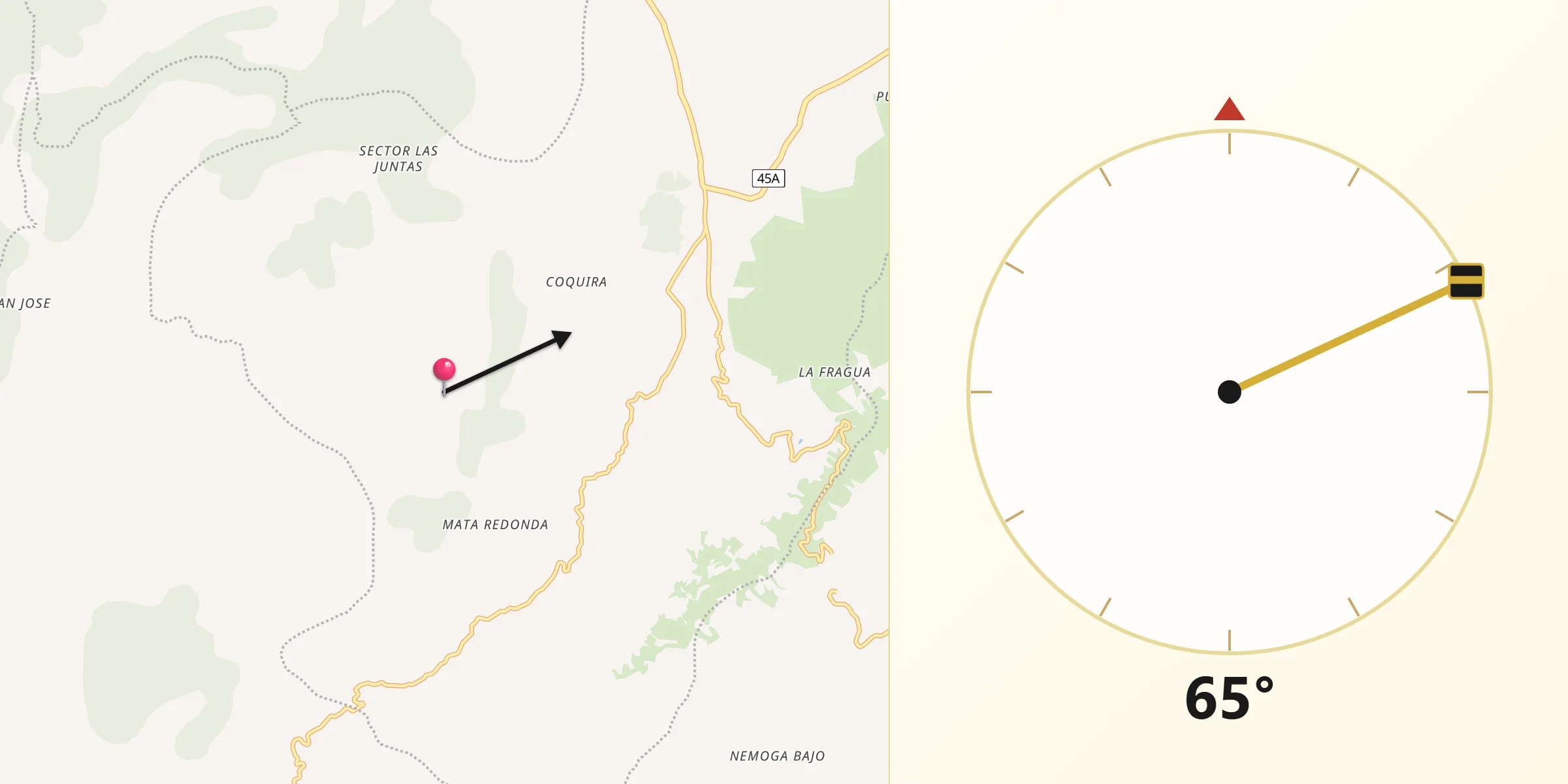 Dirección de la Qibla desde Susa