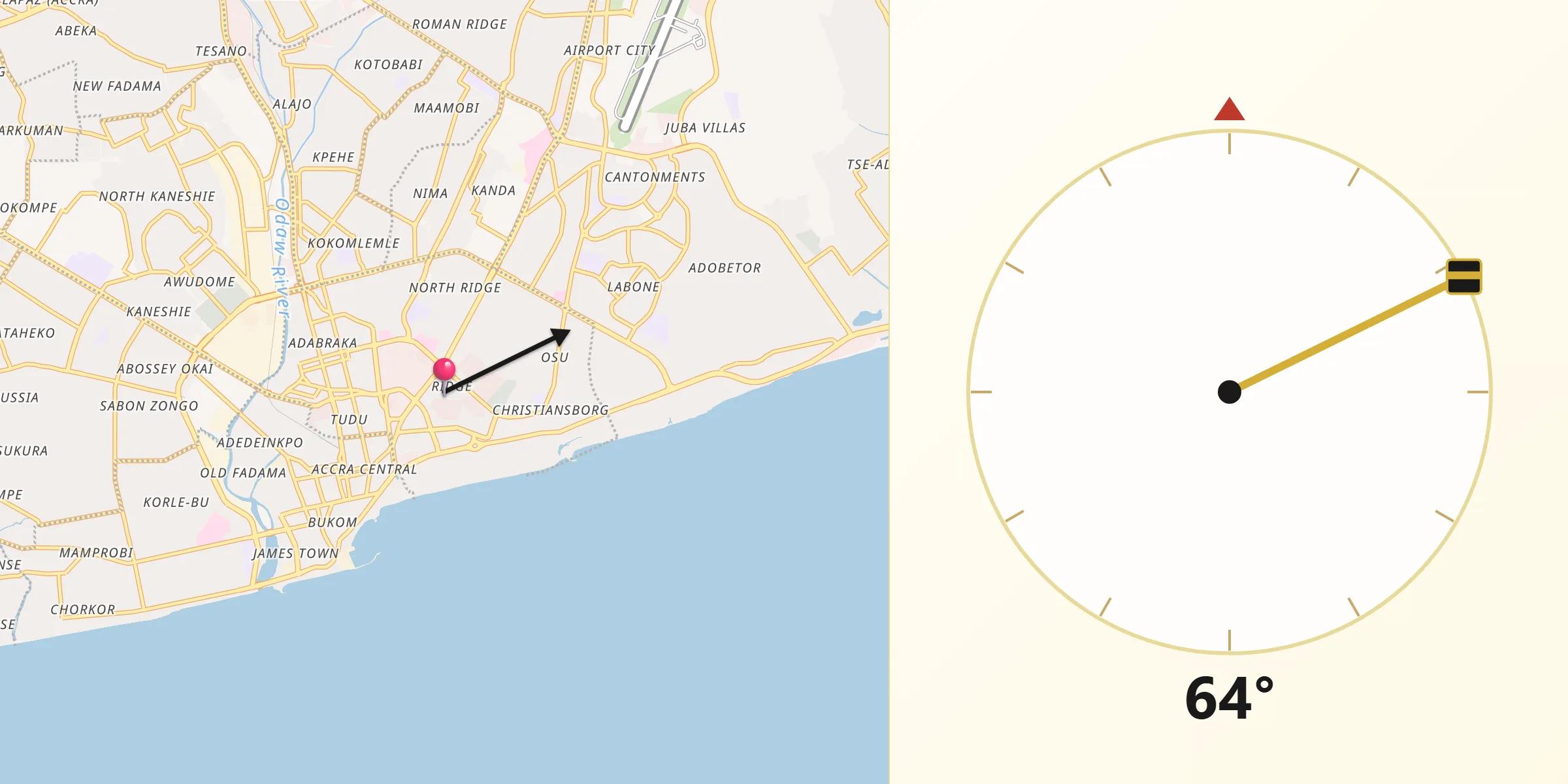 Alkibla daga Accra zuwa Makka