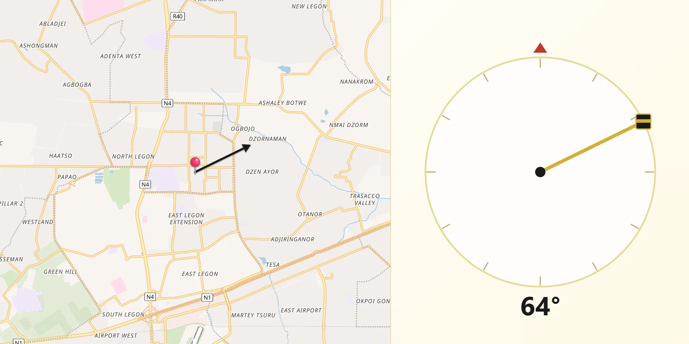 Qibla Direction from Medina Estates