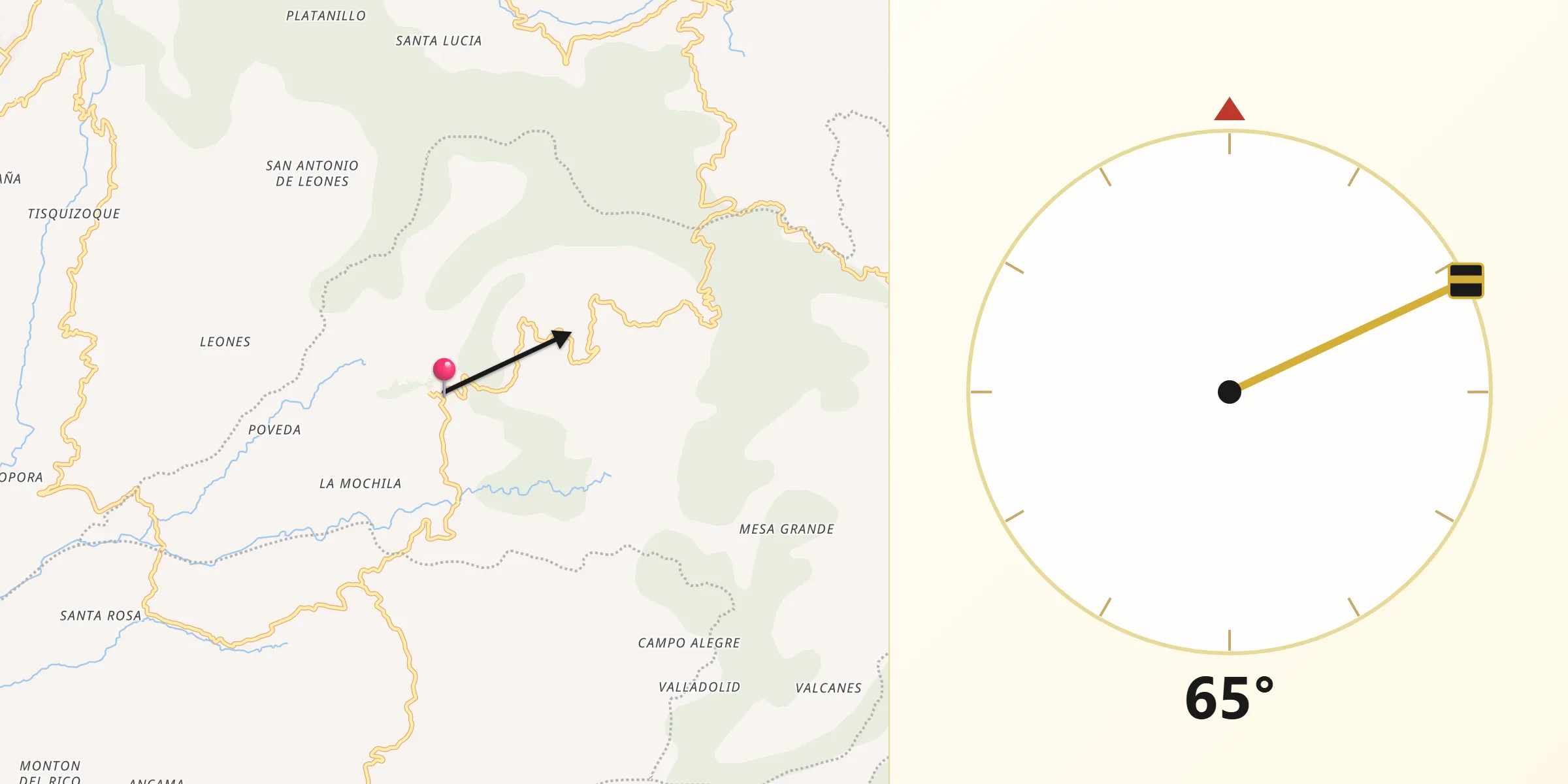 Dirección de la Qibla desde Albania