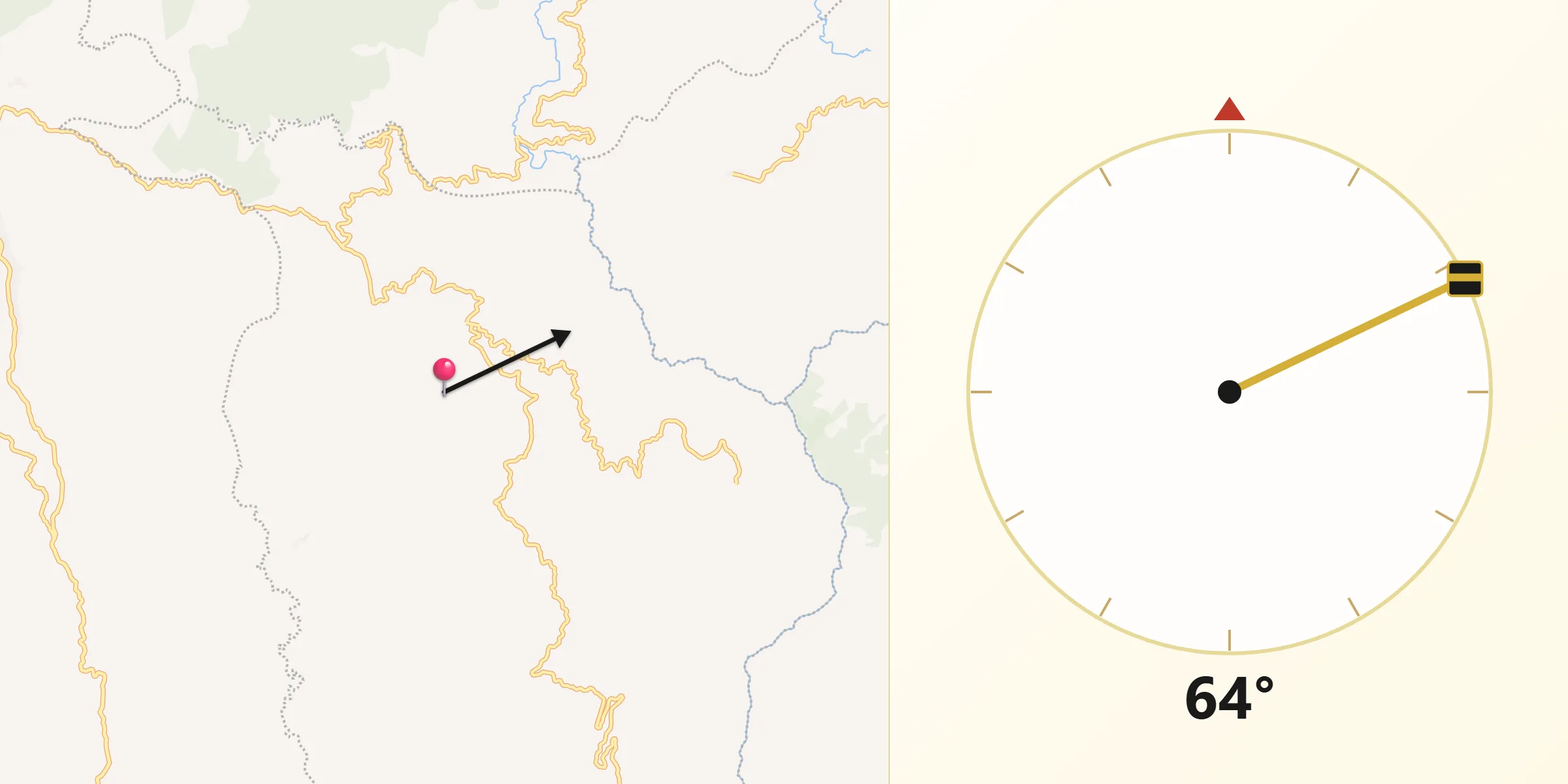 Dirección de la Qibla desde Montebello