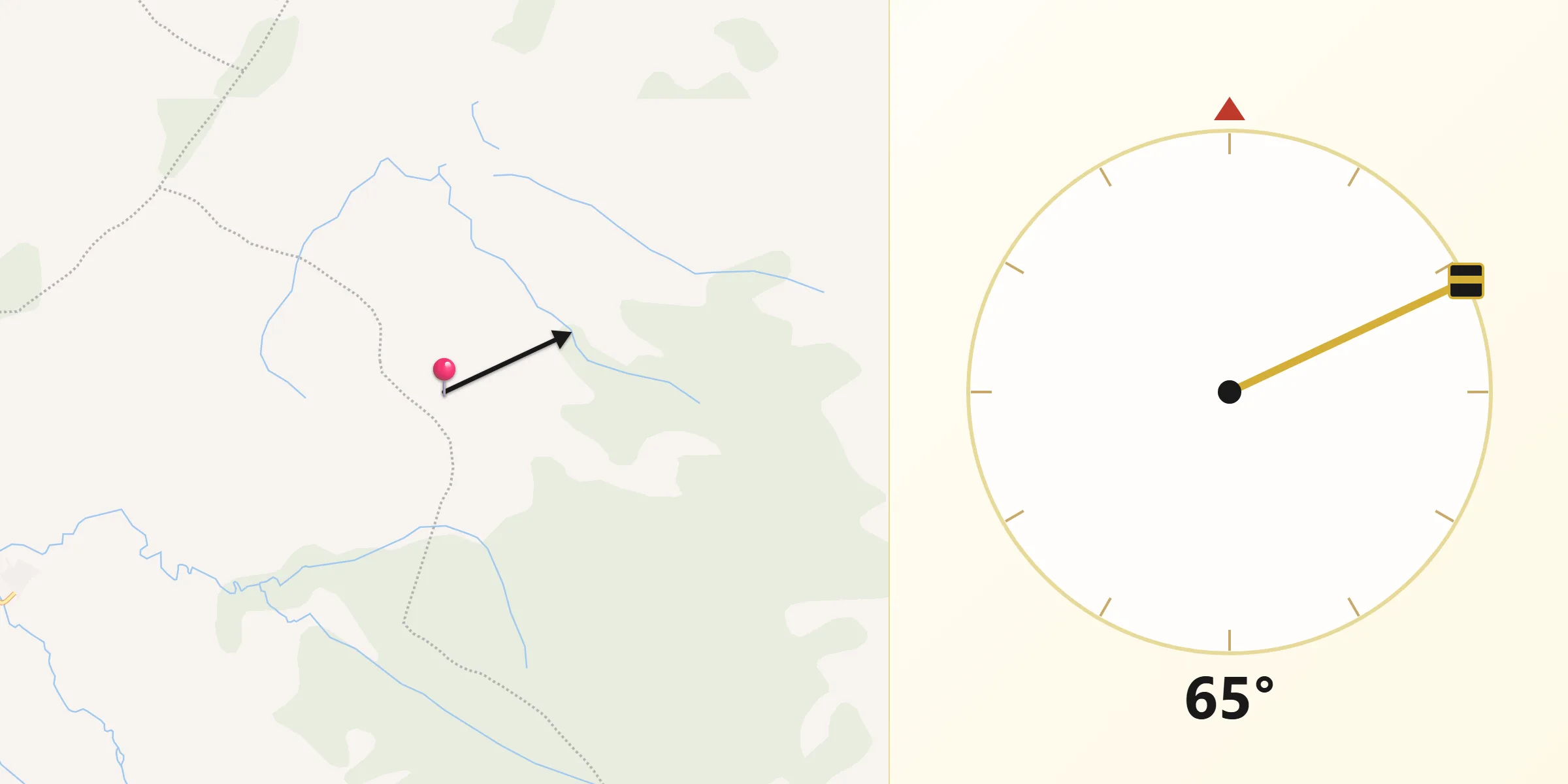 Dirección de la Qibla desde Chitaraque