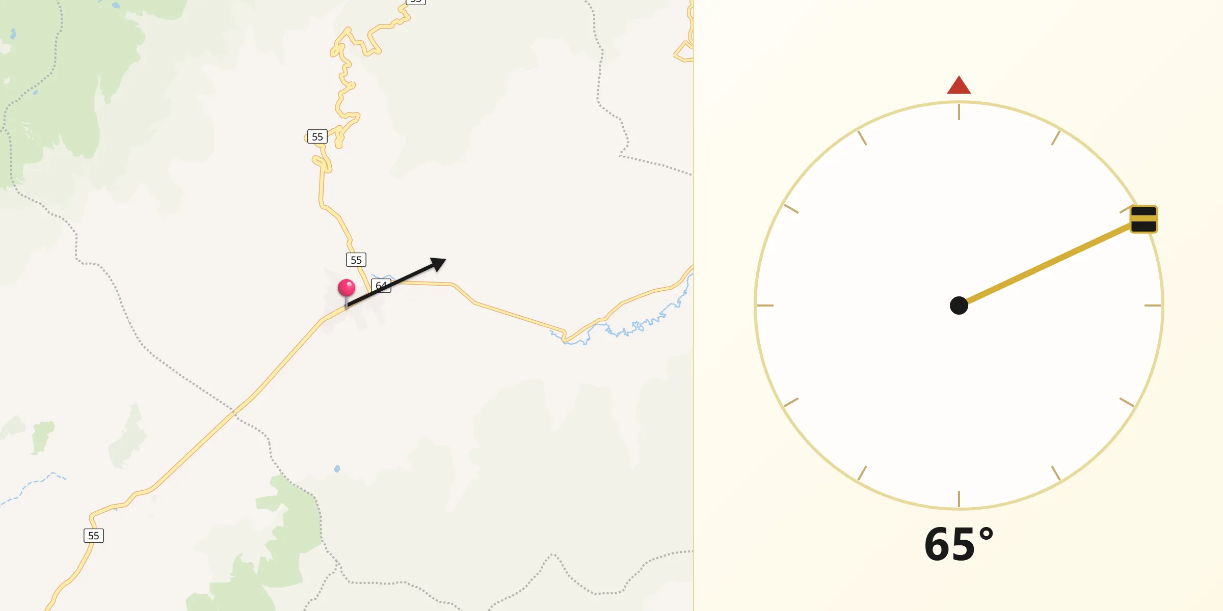 Dirección de la Qibla desde Belén