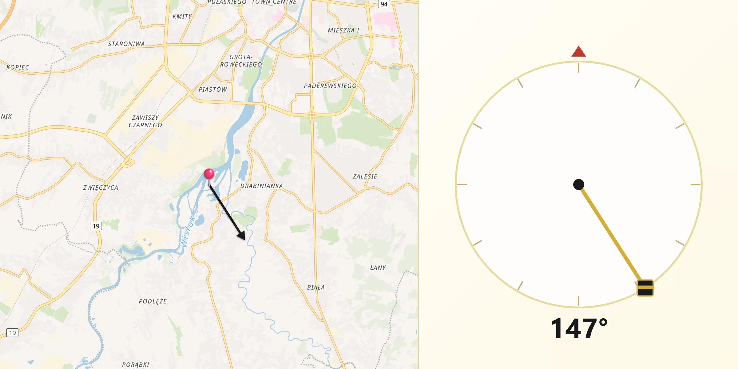 Kierunek Qibla z Rzeszów
