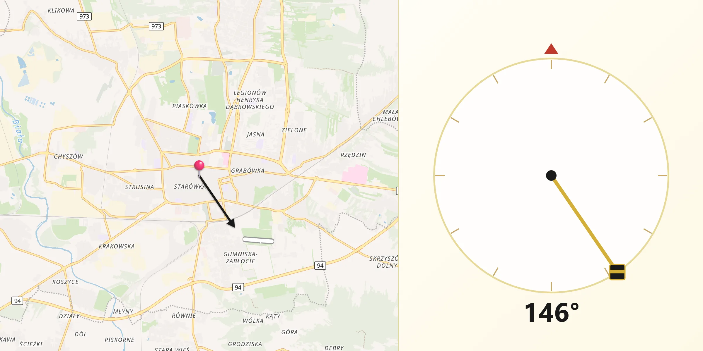 Kierunek Qibla z Tarnów