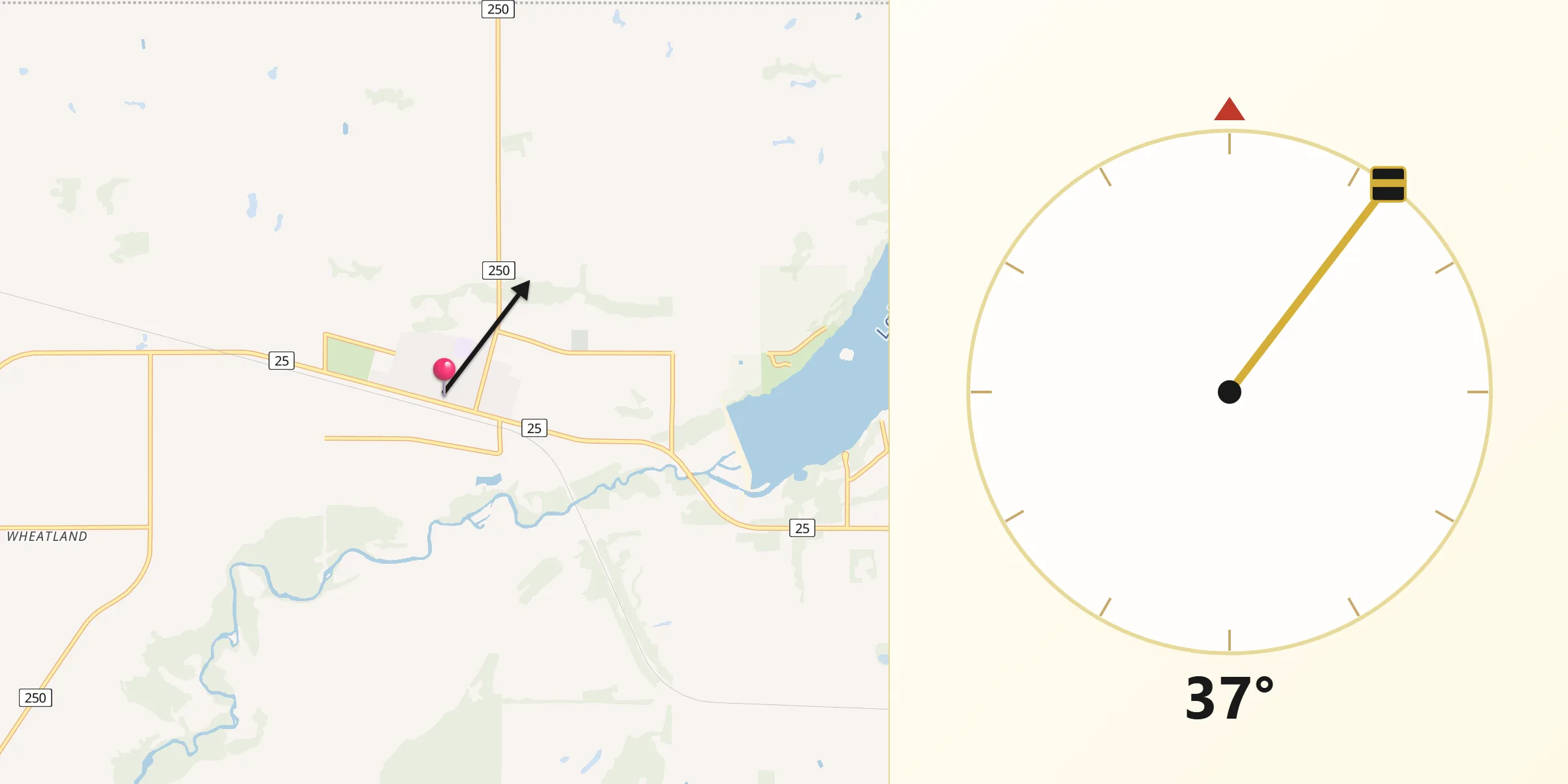 Qibla Direction from Rivers