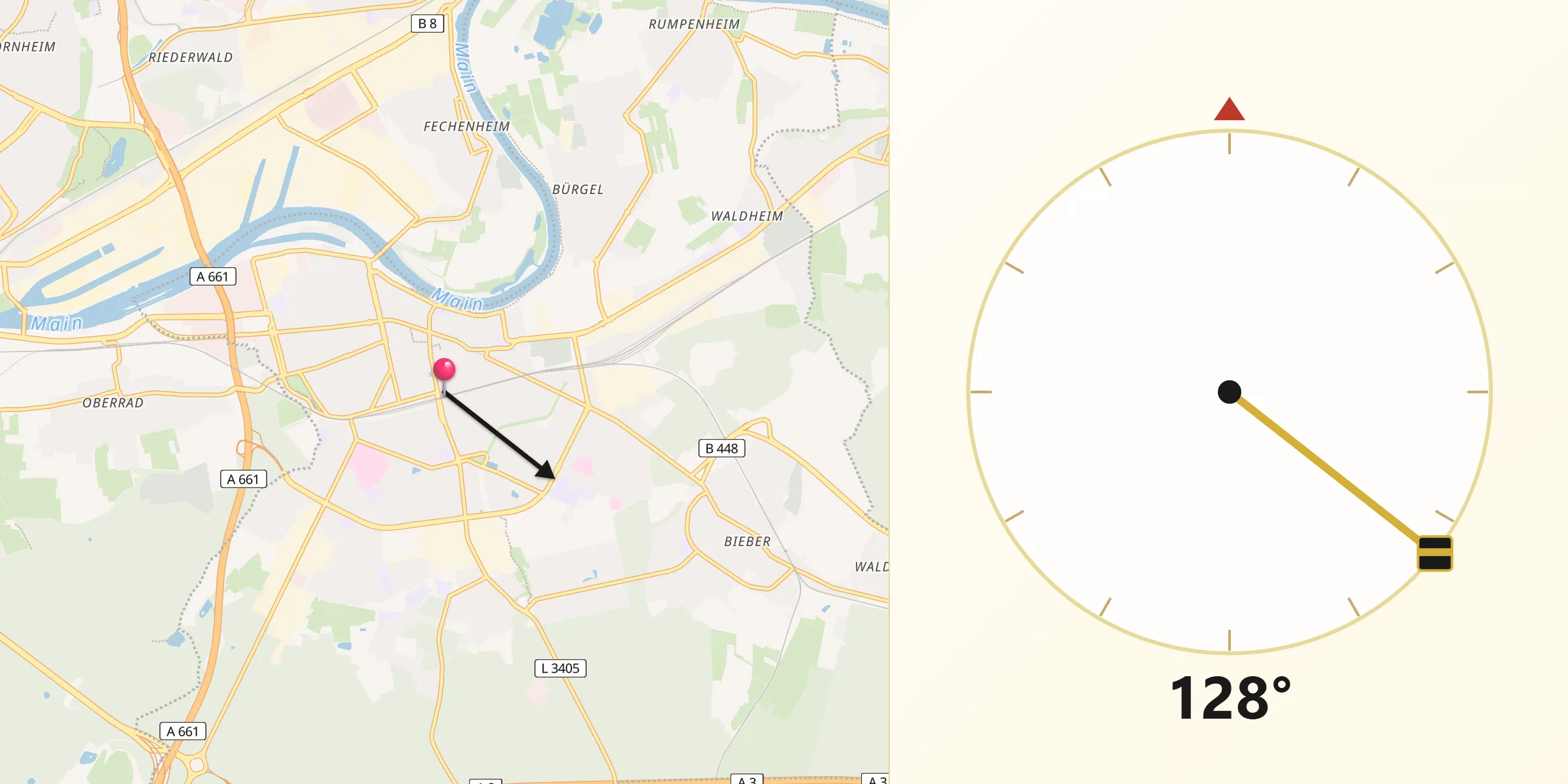 Direcția Qibla din Offenbach
