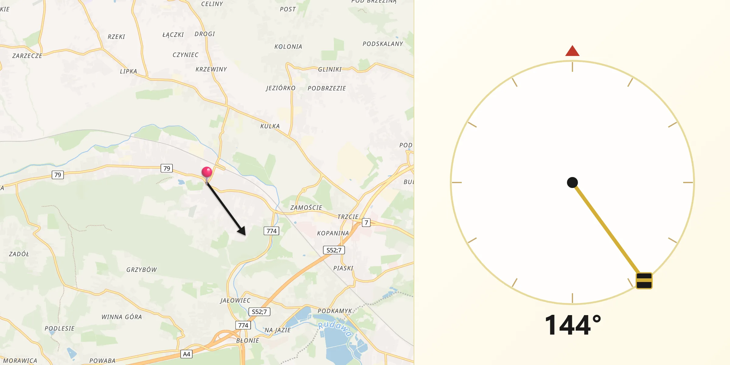 Kierunek Qibla z Zabierzów