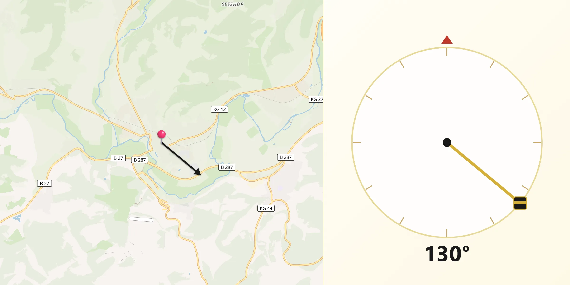 Qibla-Richtung von Hammelburg