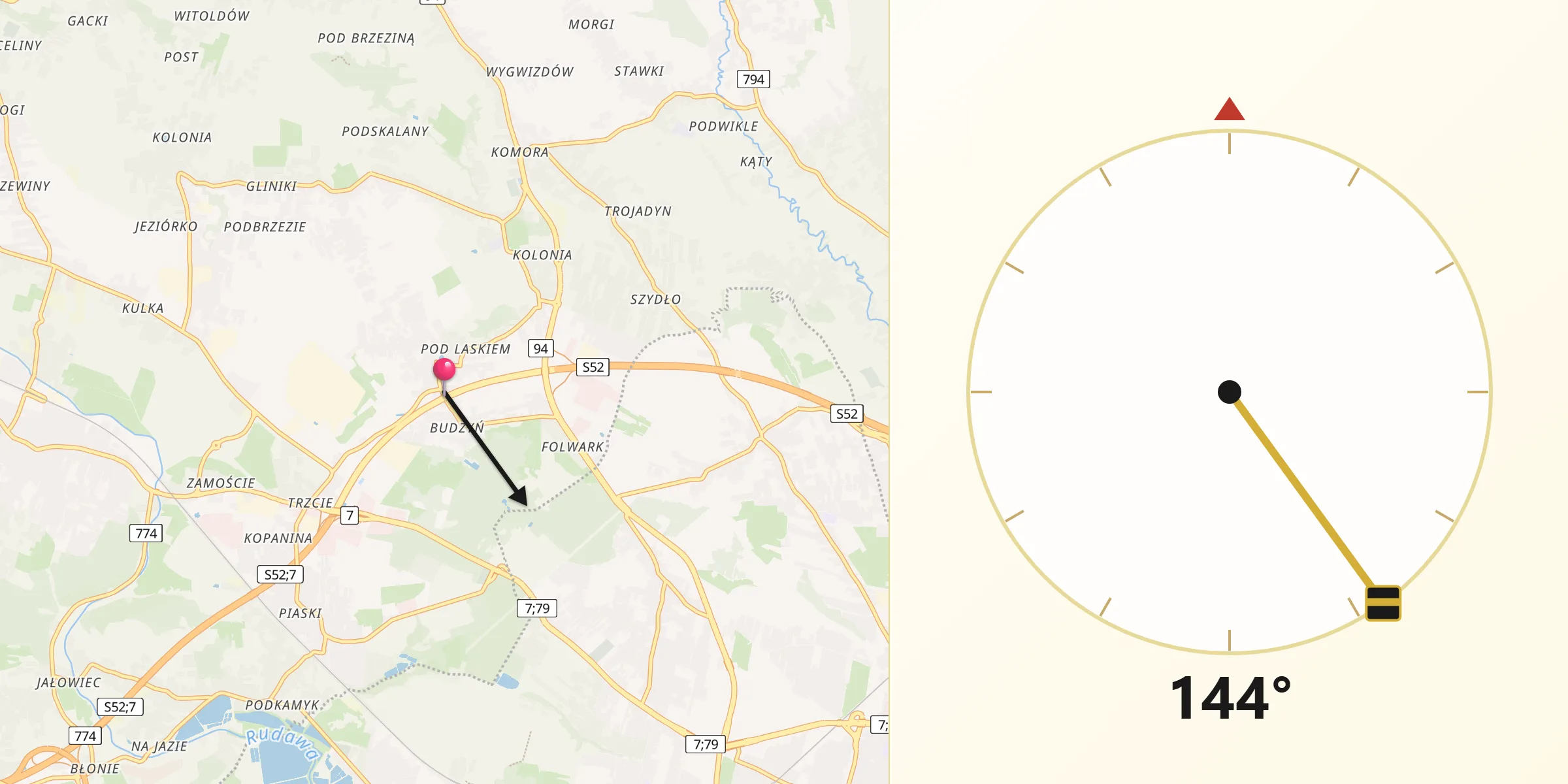 Kierunek Qibla z Modlniczka
