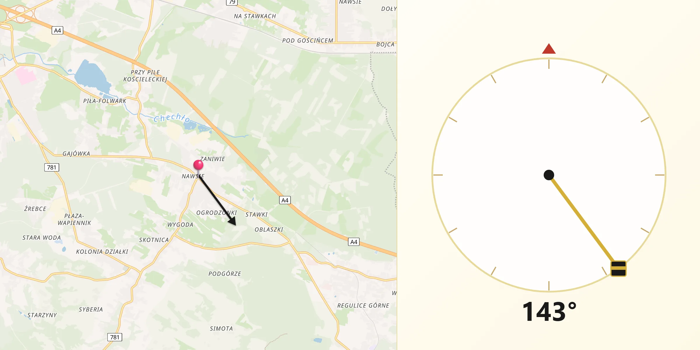 Kierunek Qibla z Bolęcin