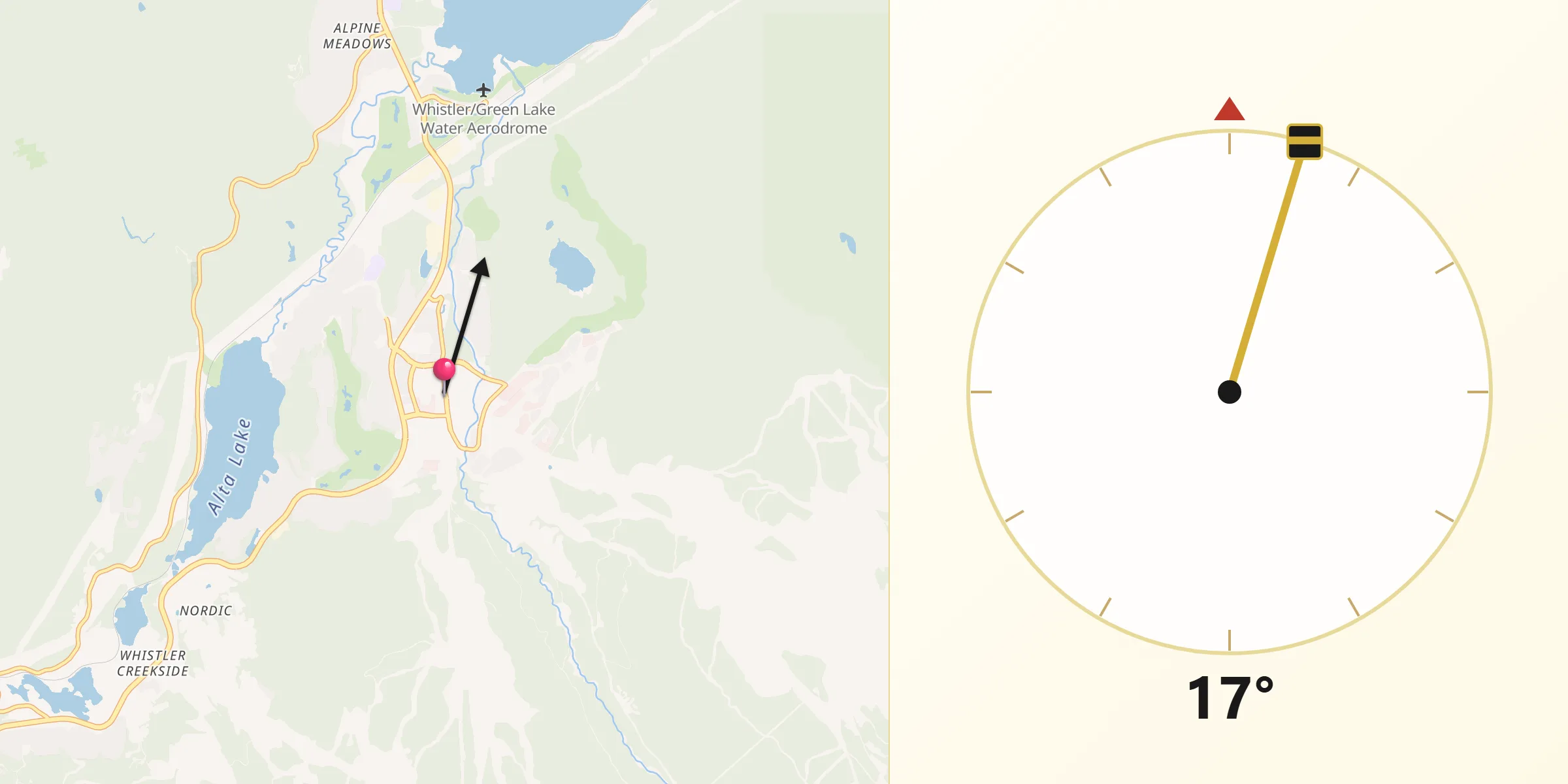 Qibla Direction from Whistler