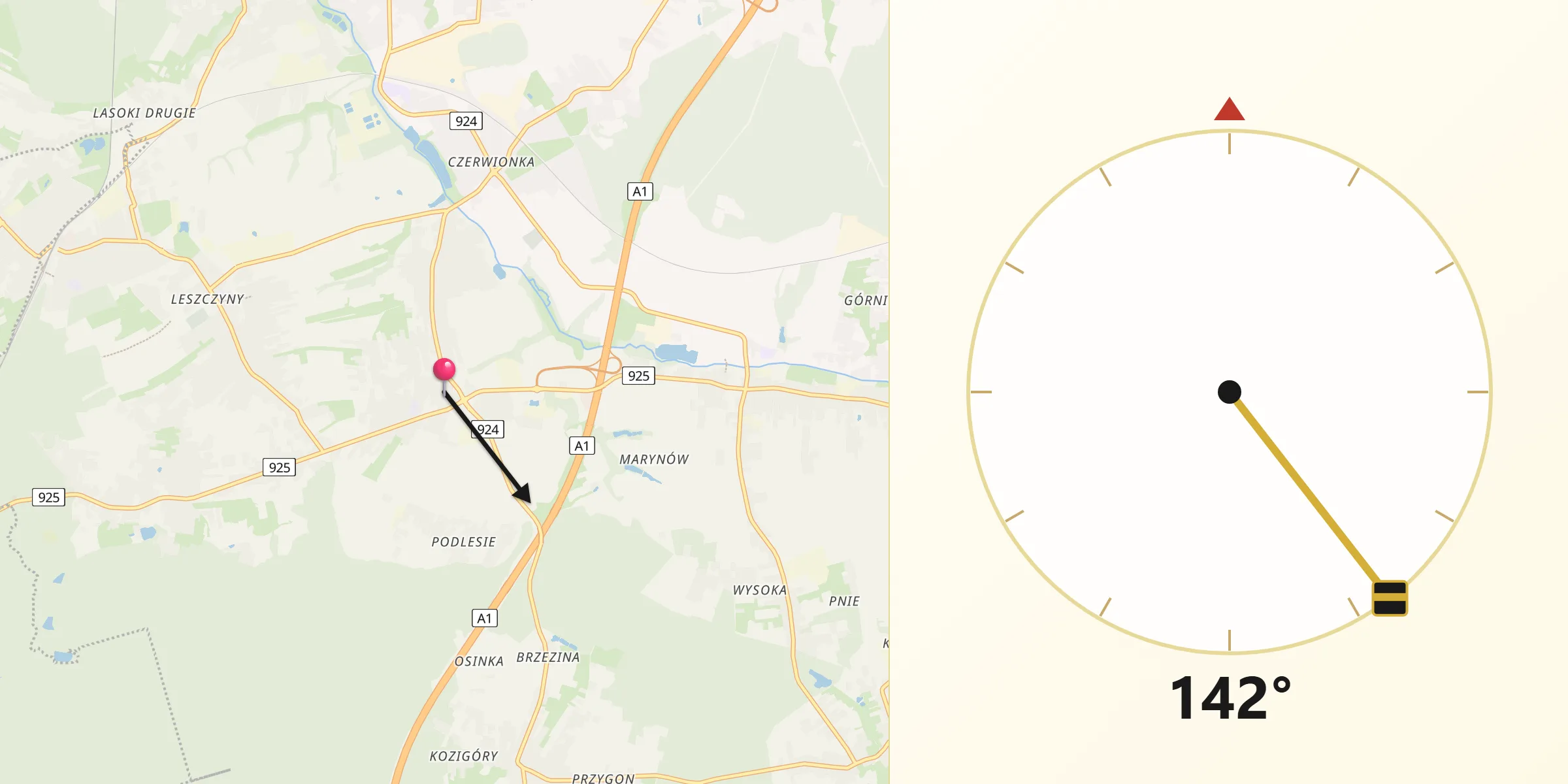 Kierunek Qibla z Stanowice