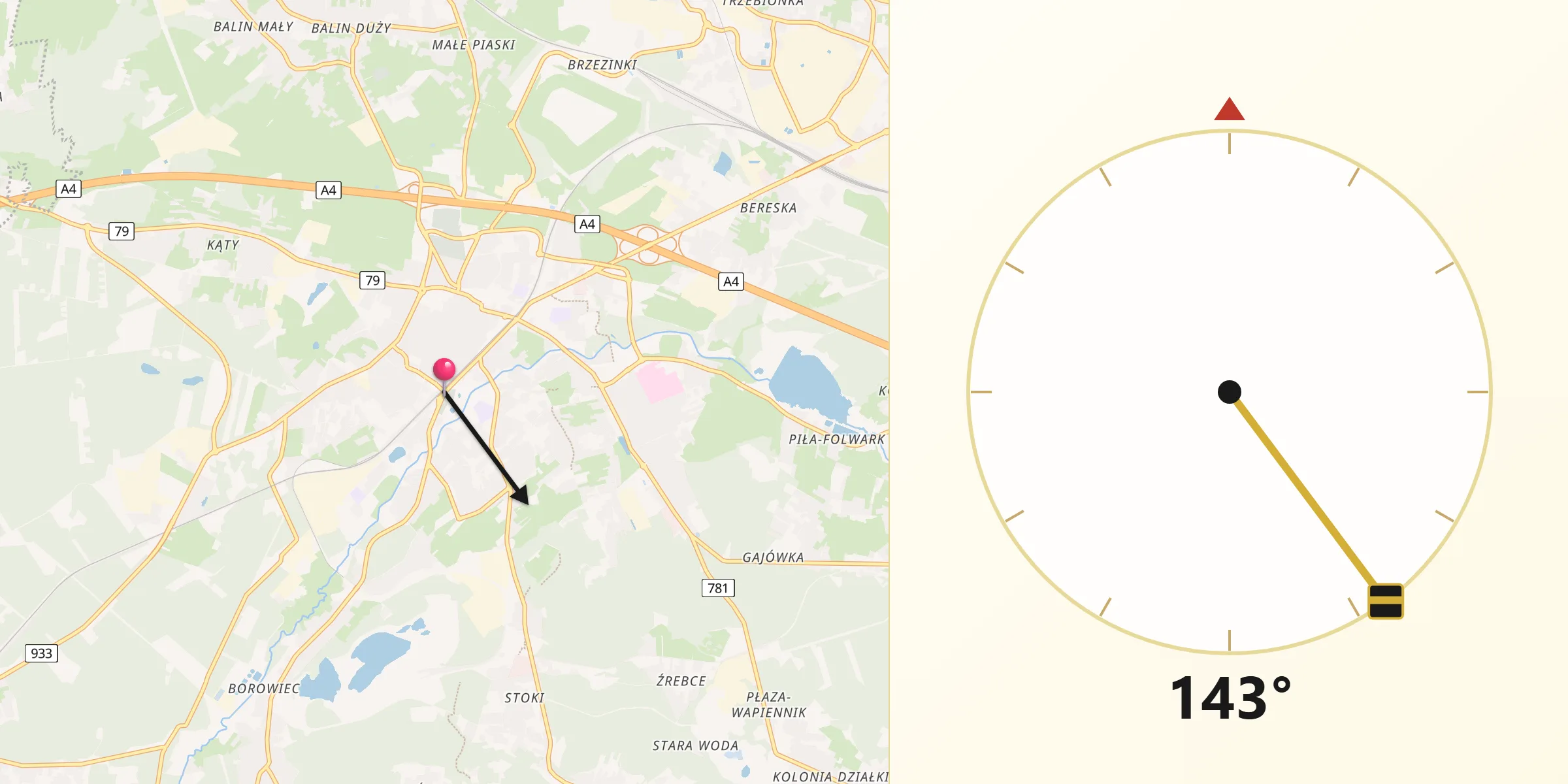 Kierunek Qibla z Chrzanów