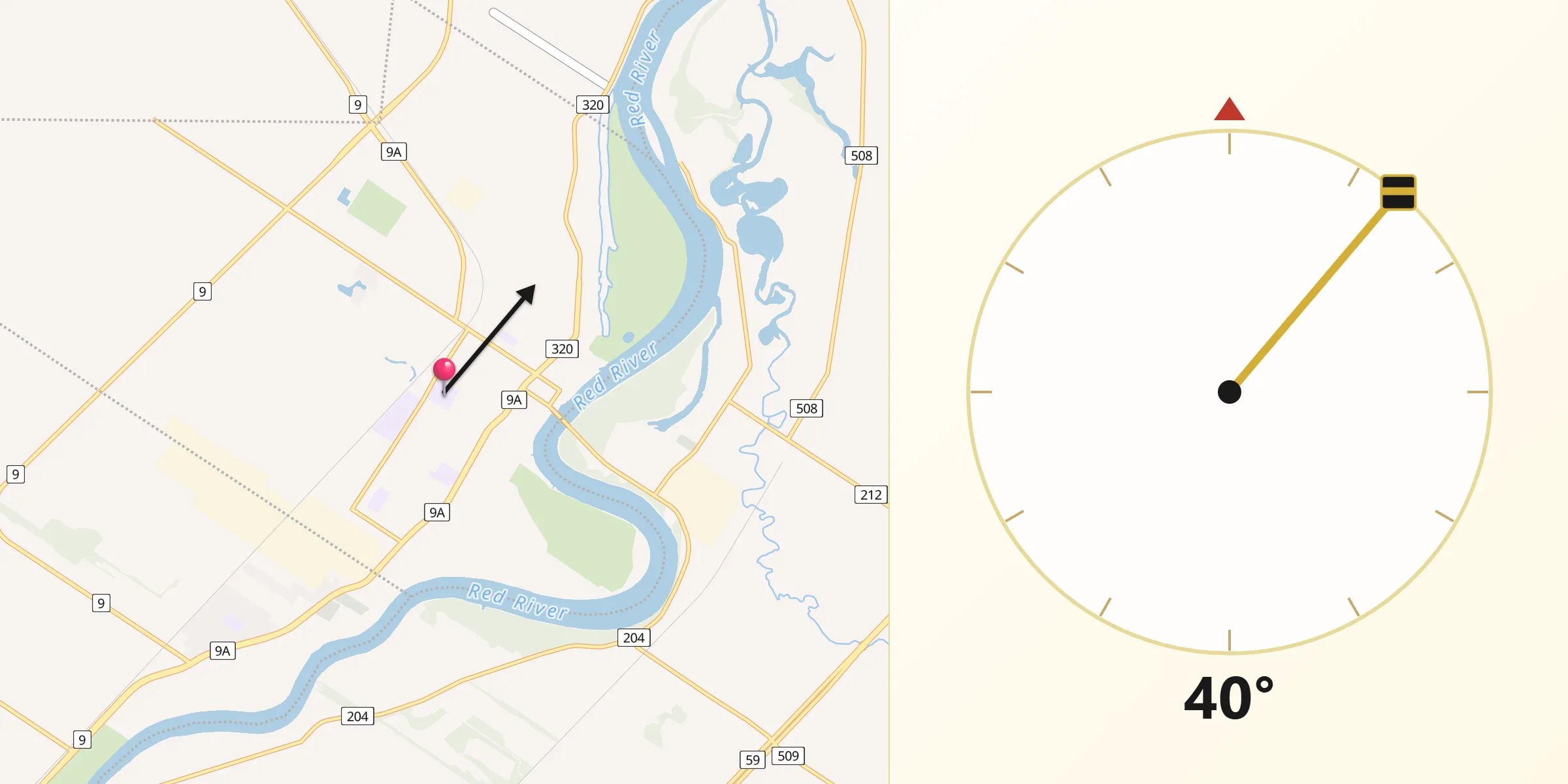 Qibla Direction from Selkirk