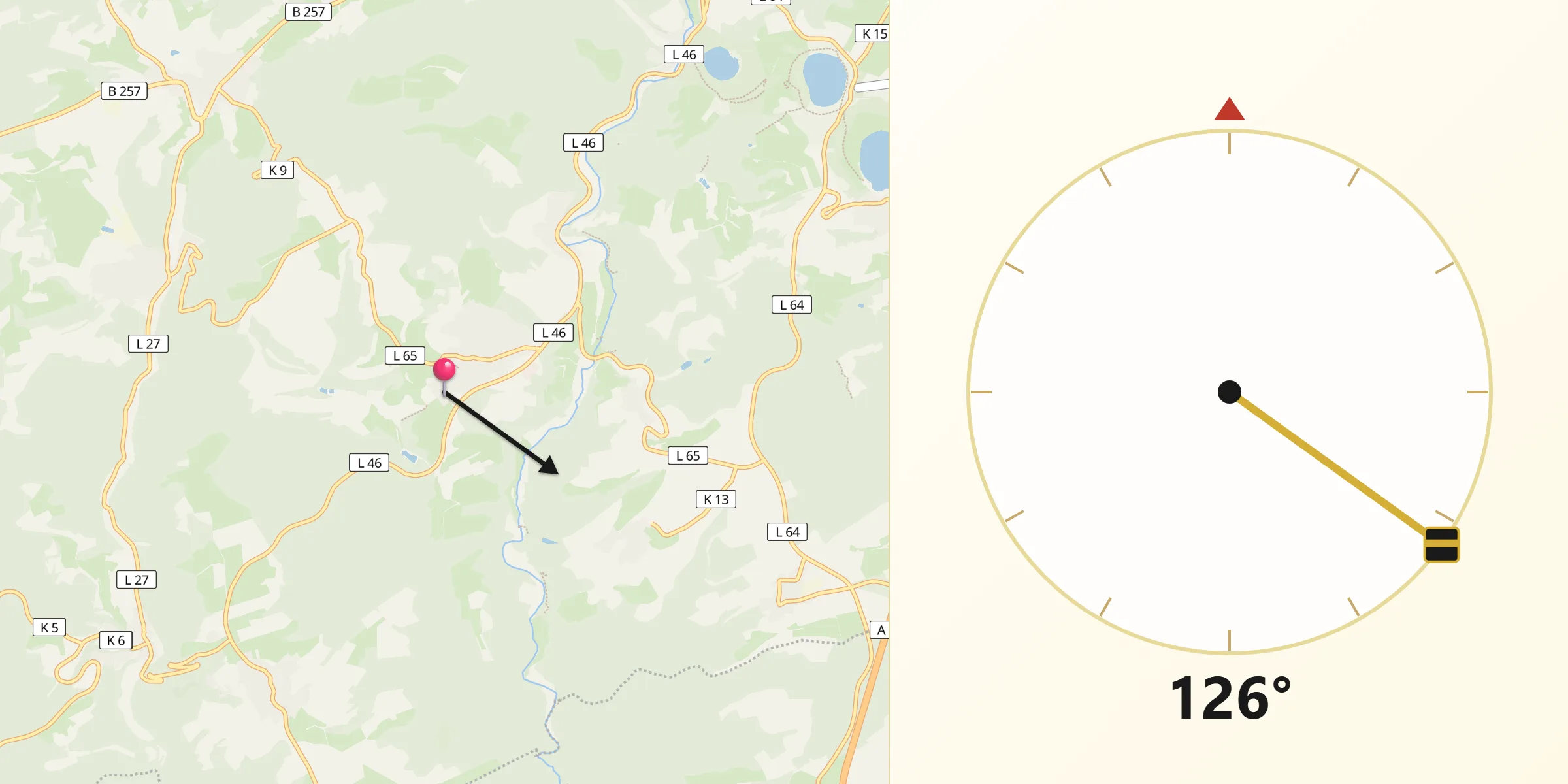 Qibla-Richtung von Üdersdorf