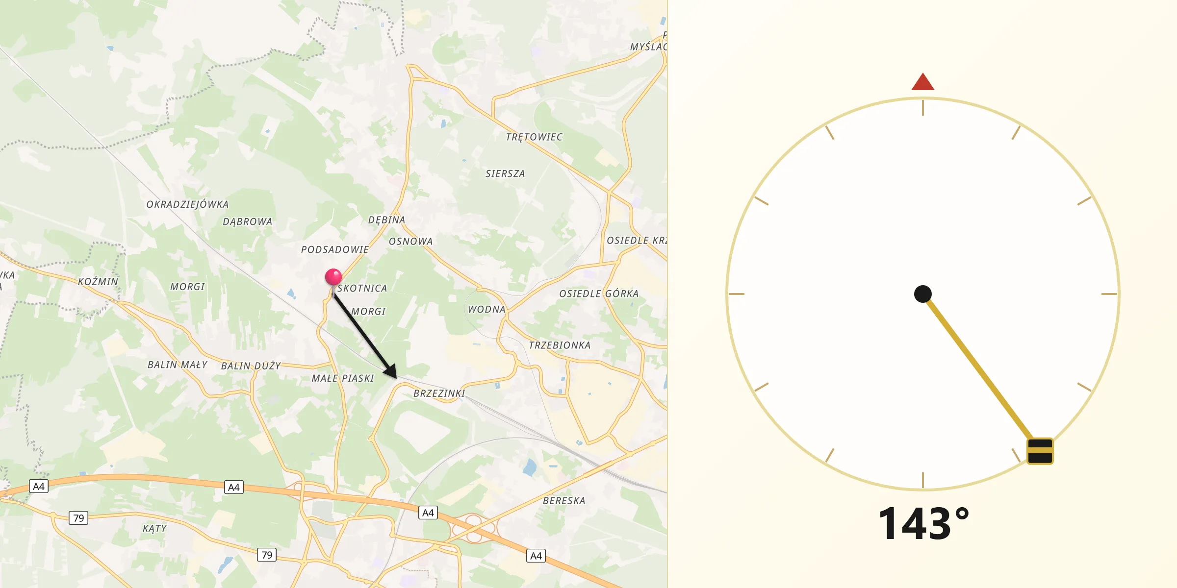 Kierunek Qibla z Luszowice