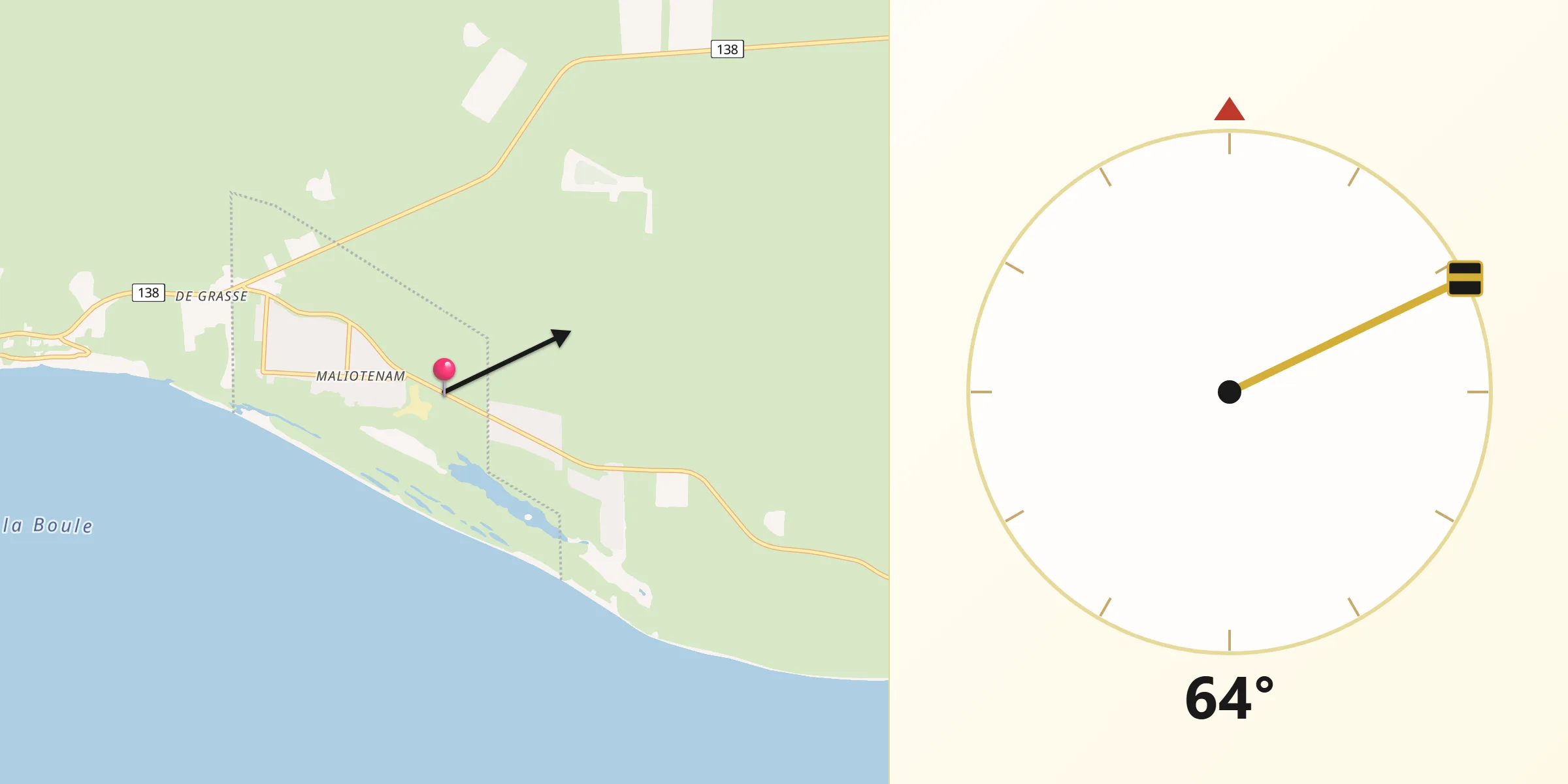 Qibla Direction from Maliotenam