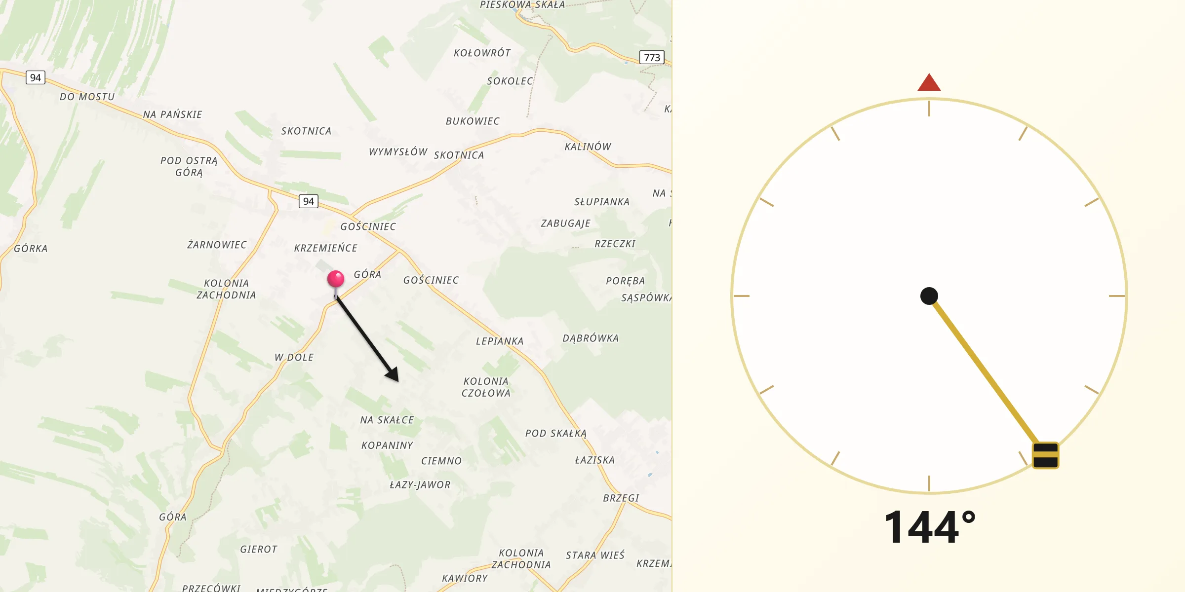 Kierunek Qibla z Jerzmanowice