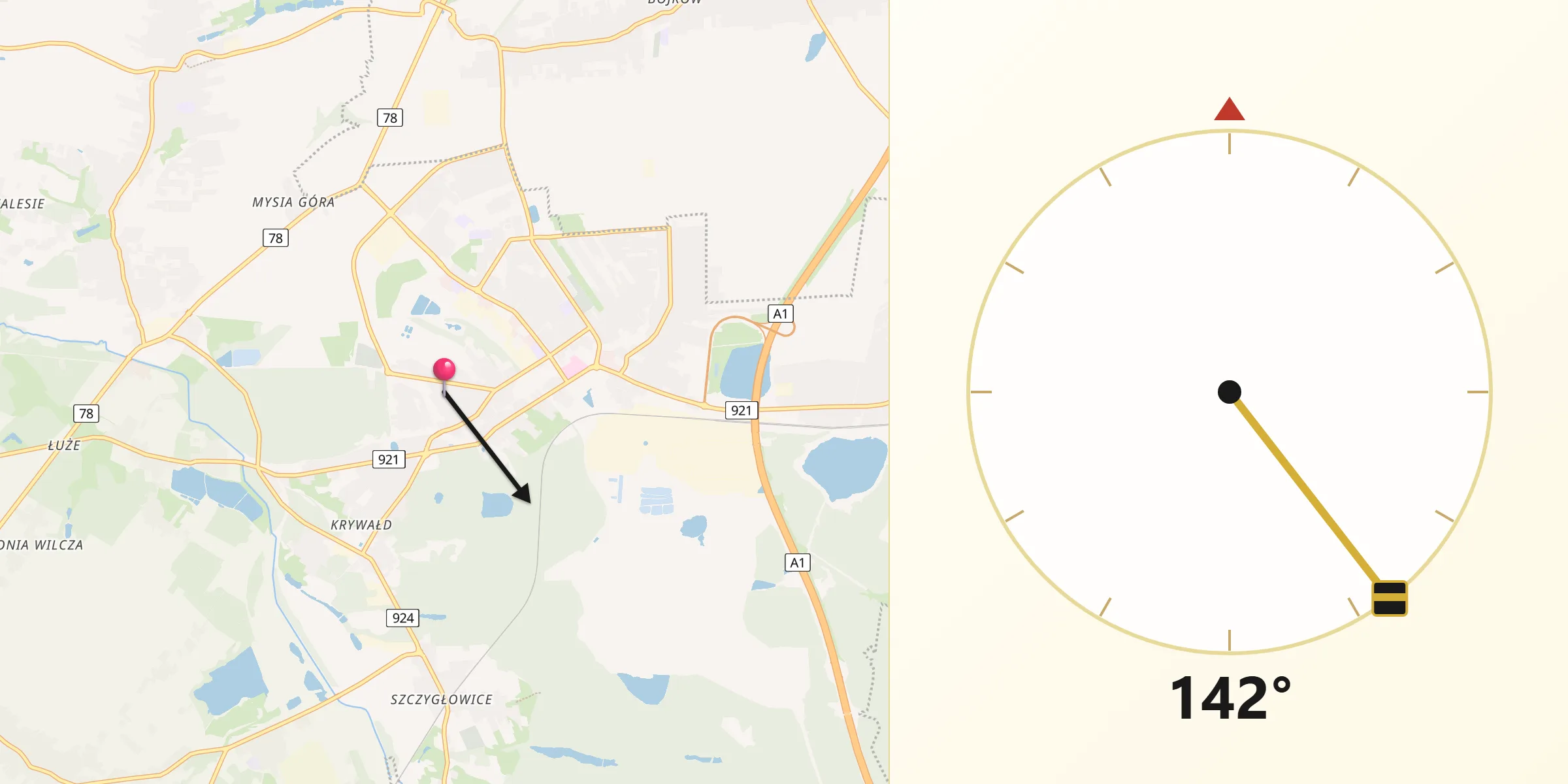 Kierunek Qibla z Knurów