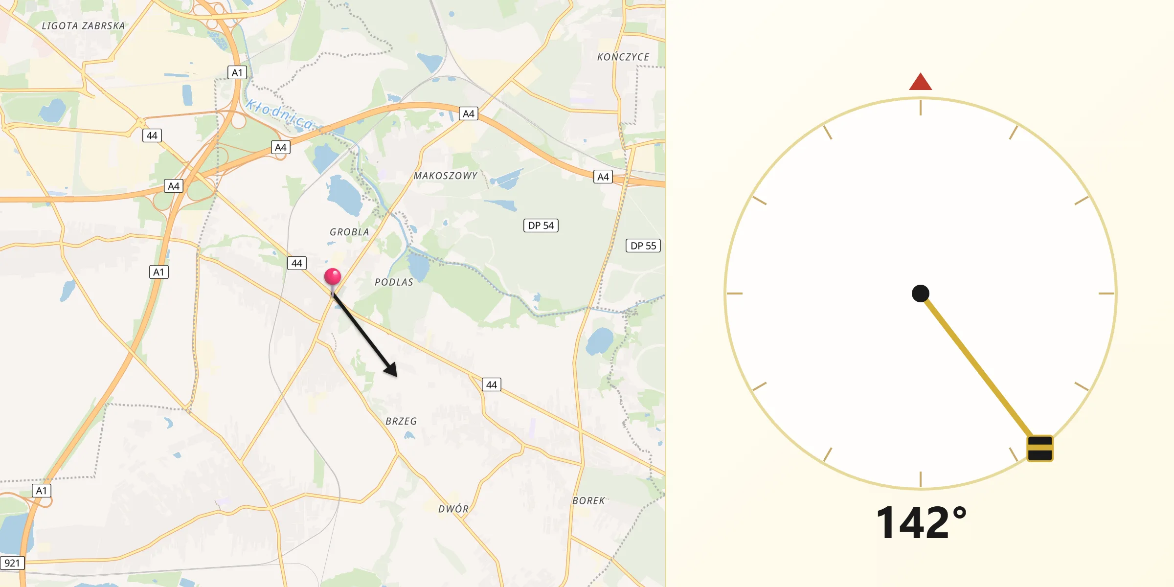 Kierunek Qibla z Przyszowice
