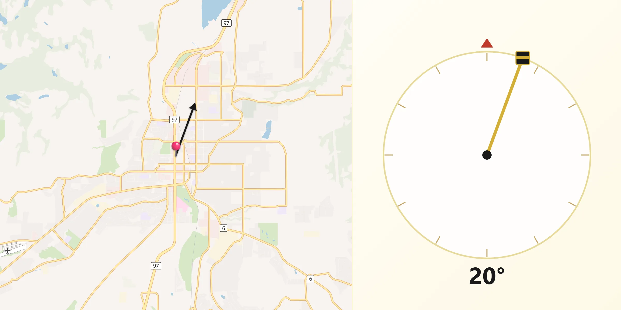 Qibla Direction from Vernon