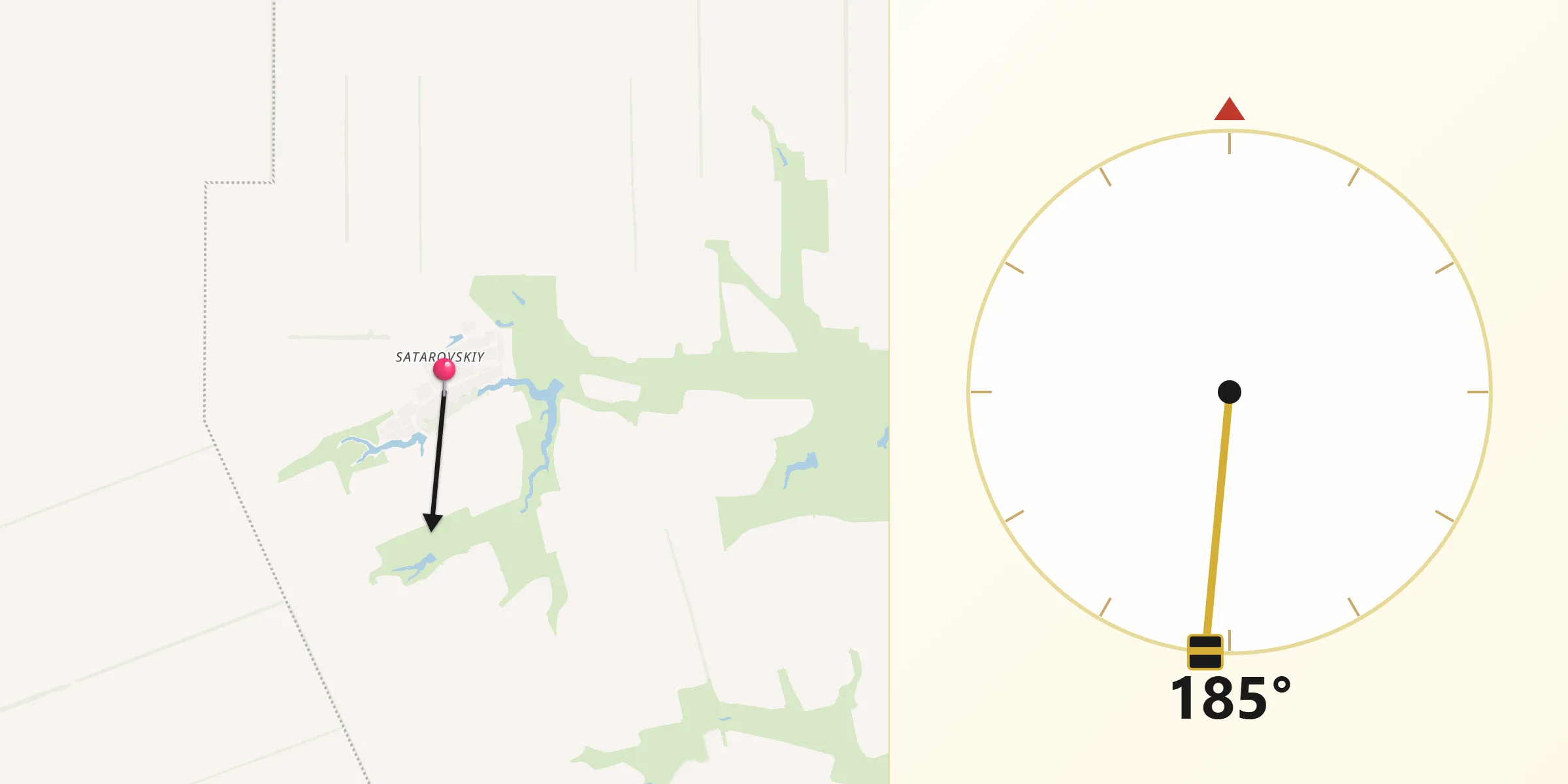 Направление Киблы из Satarovsky