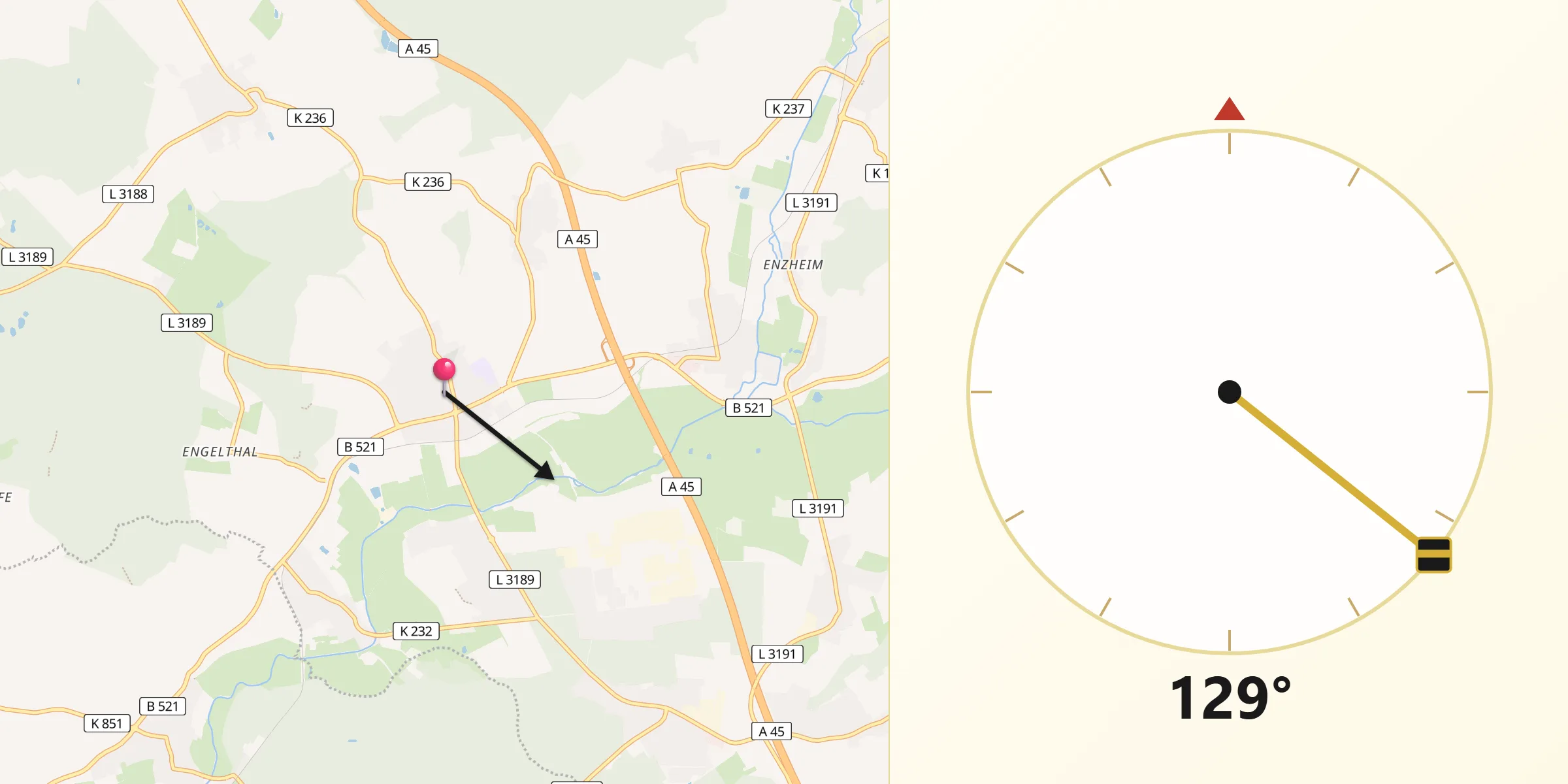 Qibla-Richtung von Altenstadt
