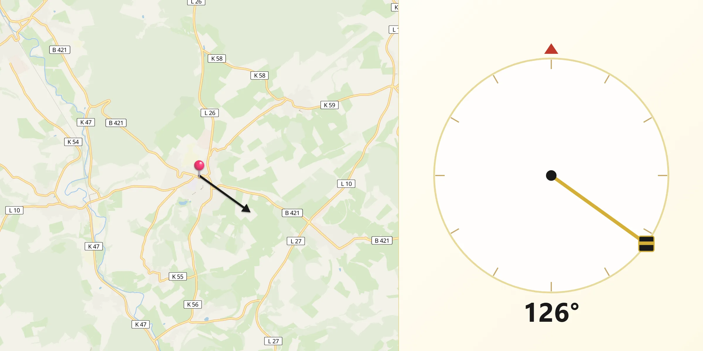 Qibla-Richtung von Hillesheim