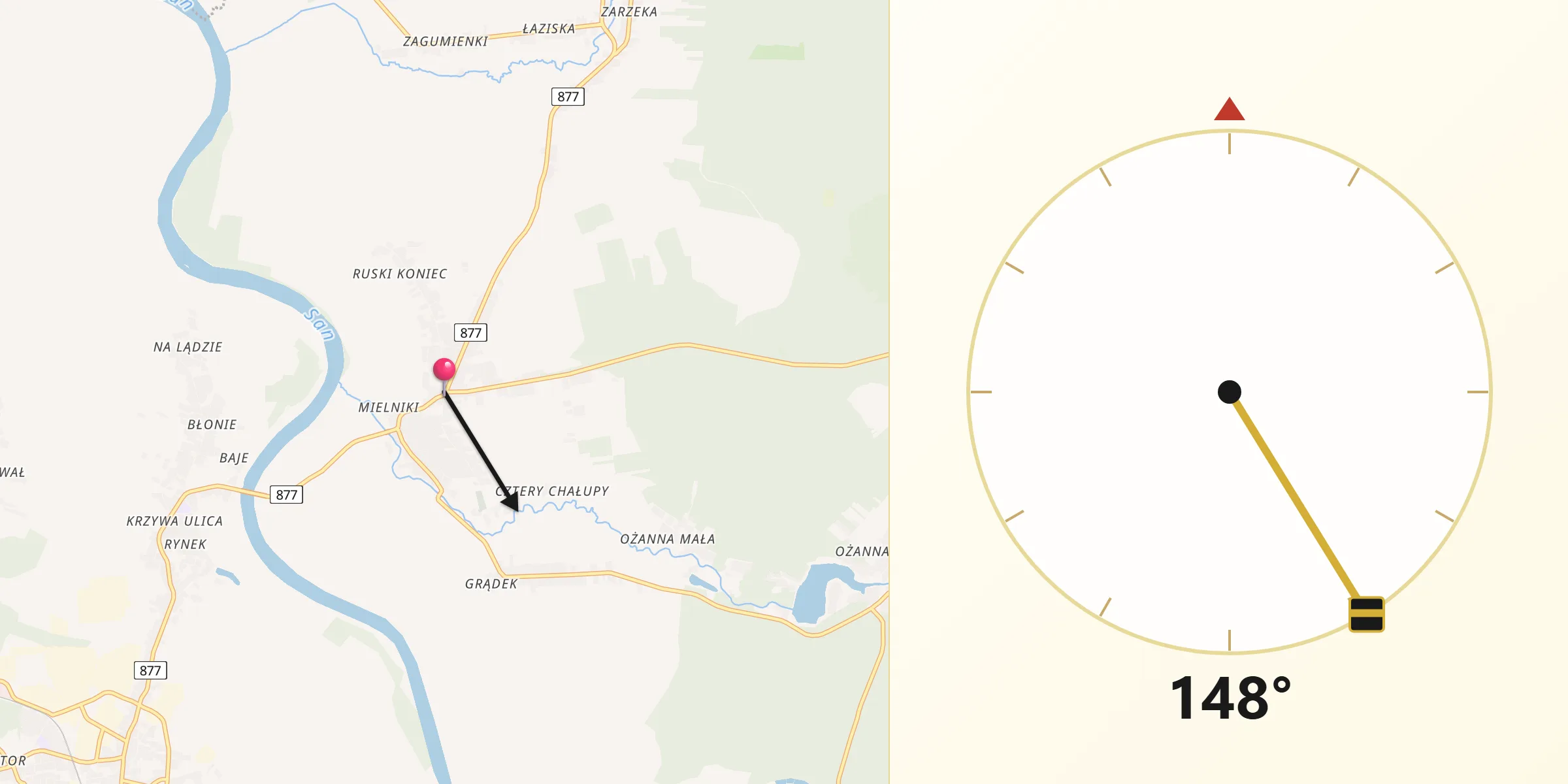 Kierunek Qibla z Kuryłówka